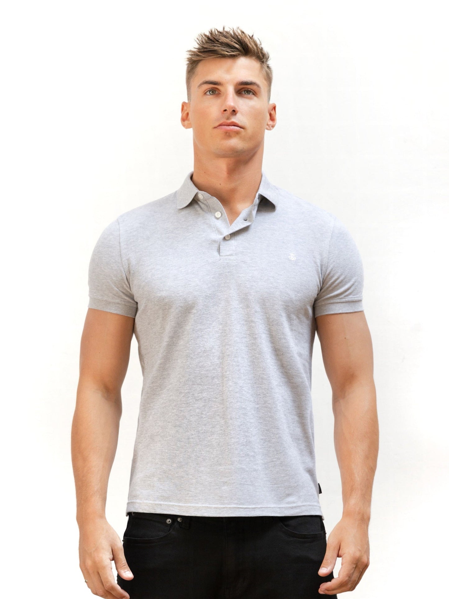 Anchor Polo Shirt - Marl Grey