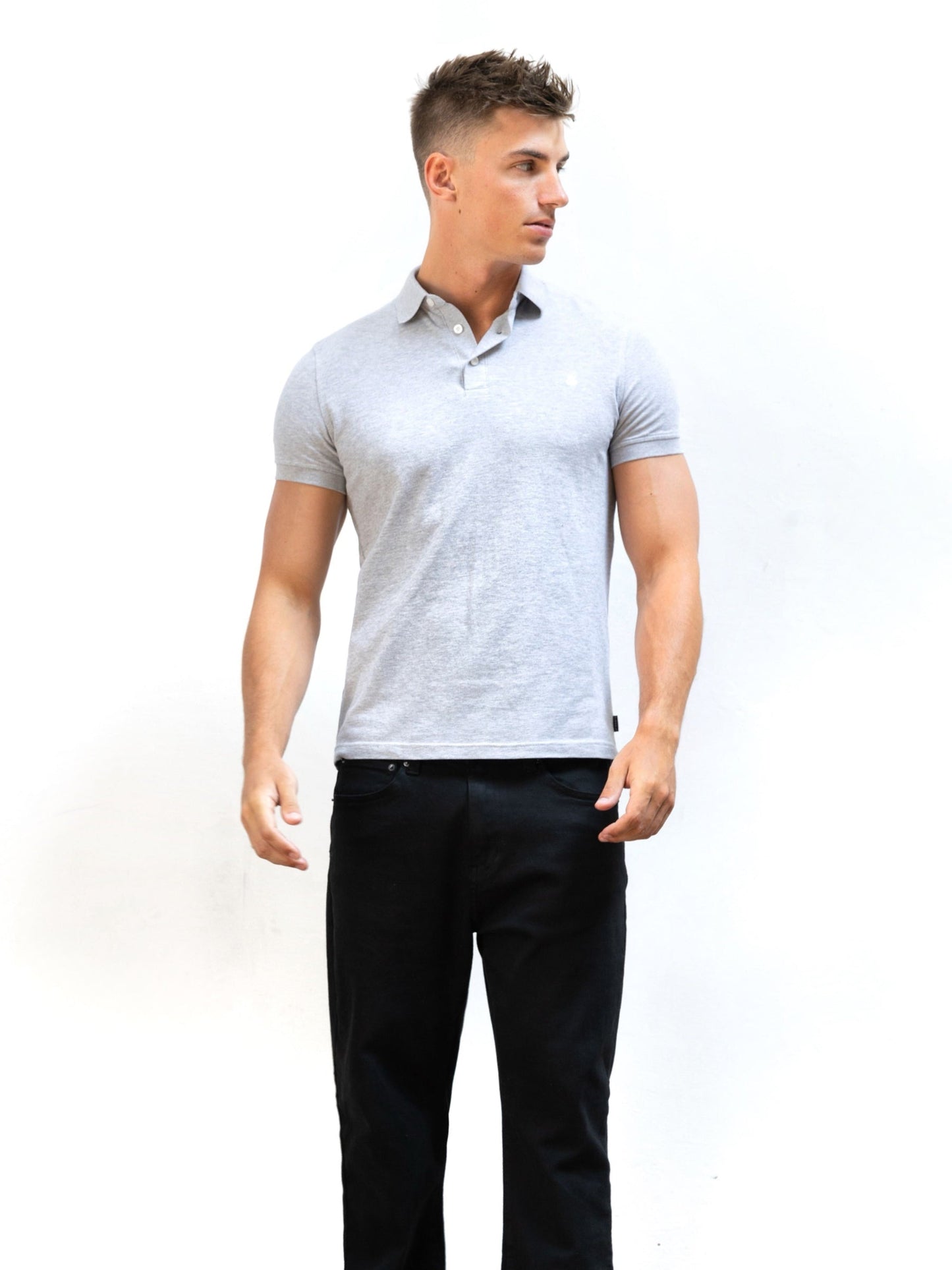 Anchor Polo Shirt - Marl Grey