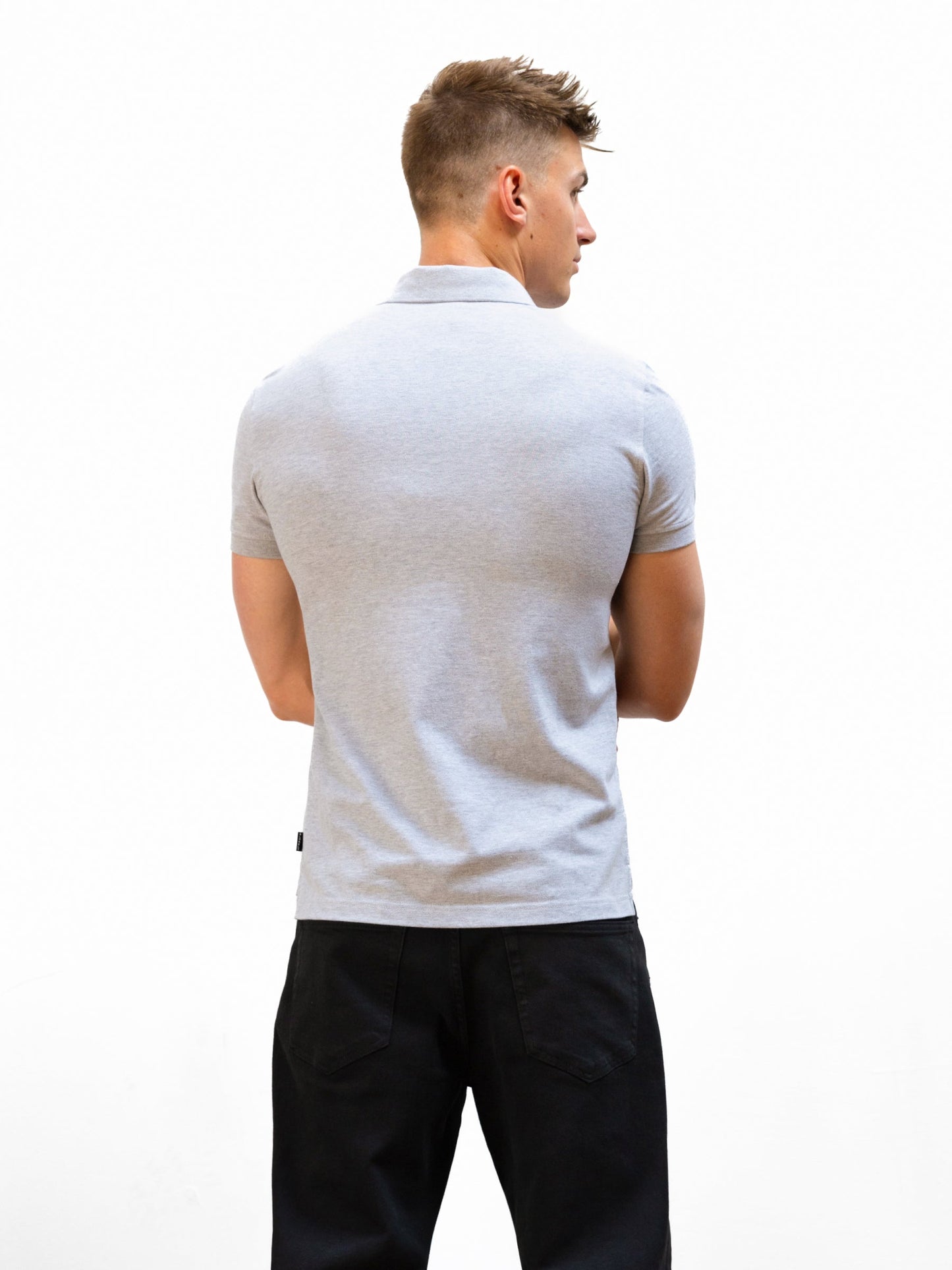 Anchor Polo Shirt - Marl Grey