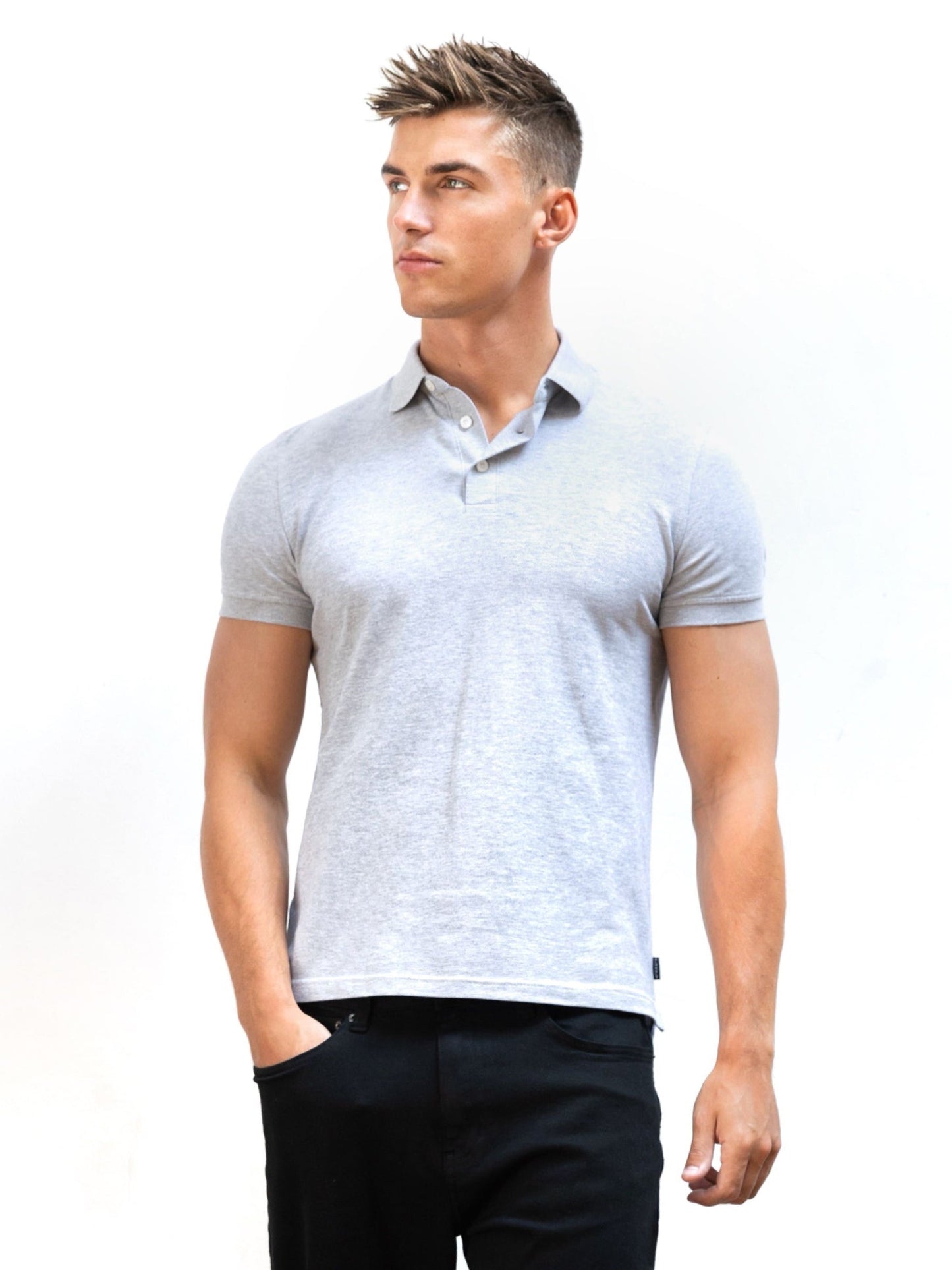 Anchor Polo Shirt - Marl Grey