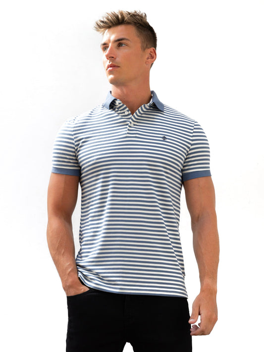 Stripe Polo Shirt - Blue