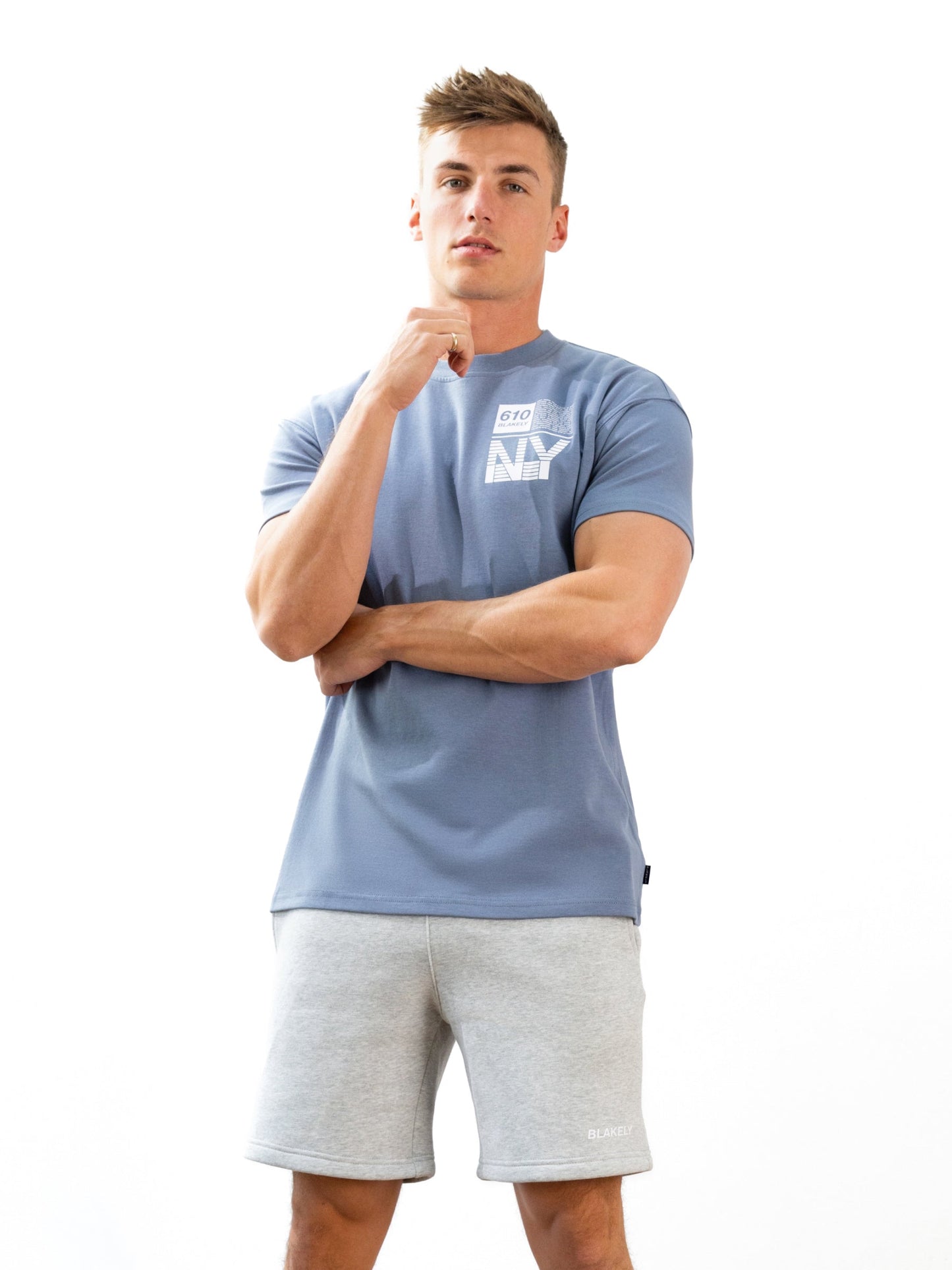 Italic Relaxed Jogger Shorts - Marl Grey