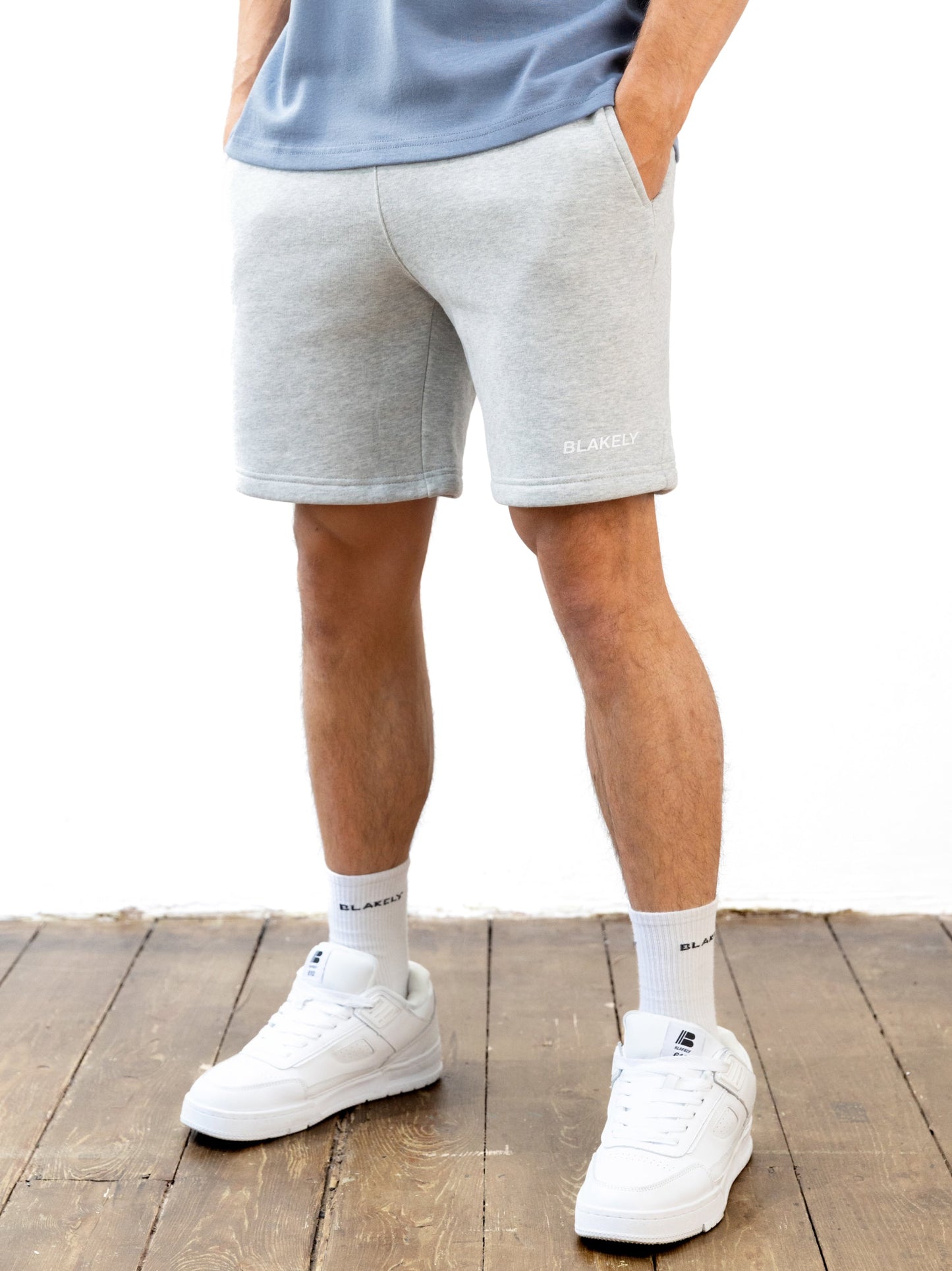 Italic Relaxed Jogger Shorts - Marl Grey