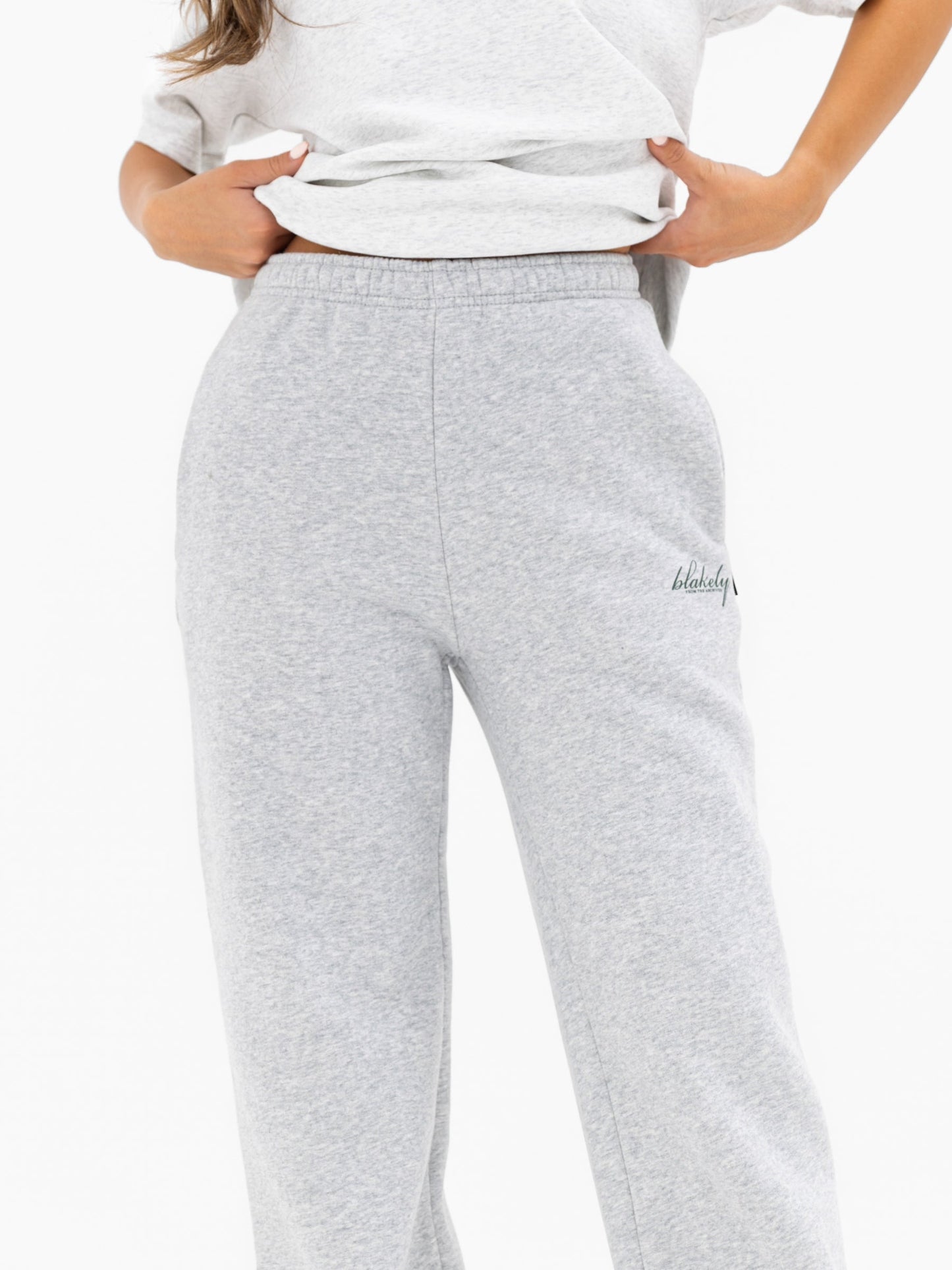 Georgia Wide Leg Sweatpants - Marl Grey