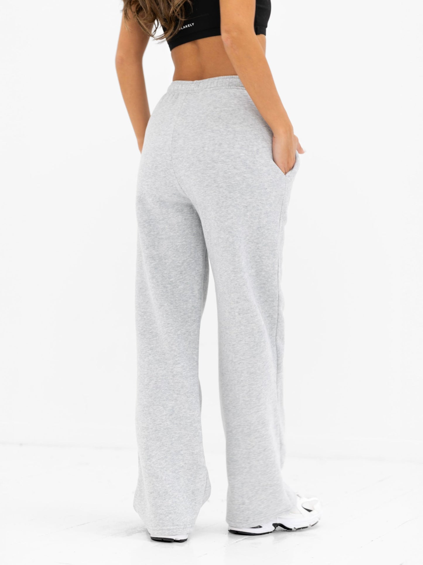 Georgia Wide Leg Sweatpants - Marl Grey