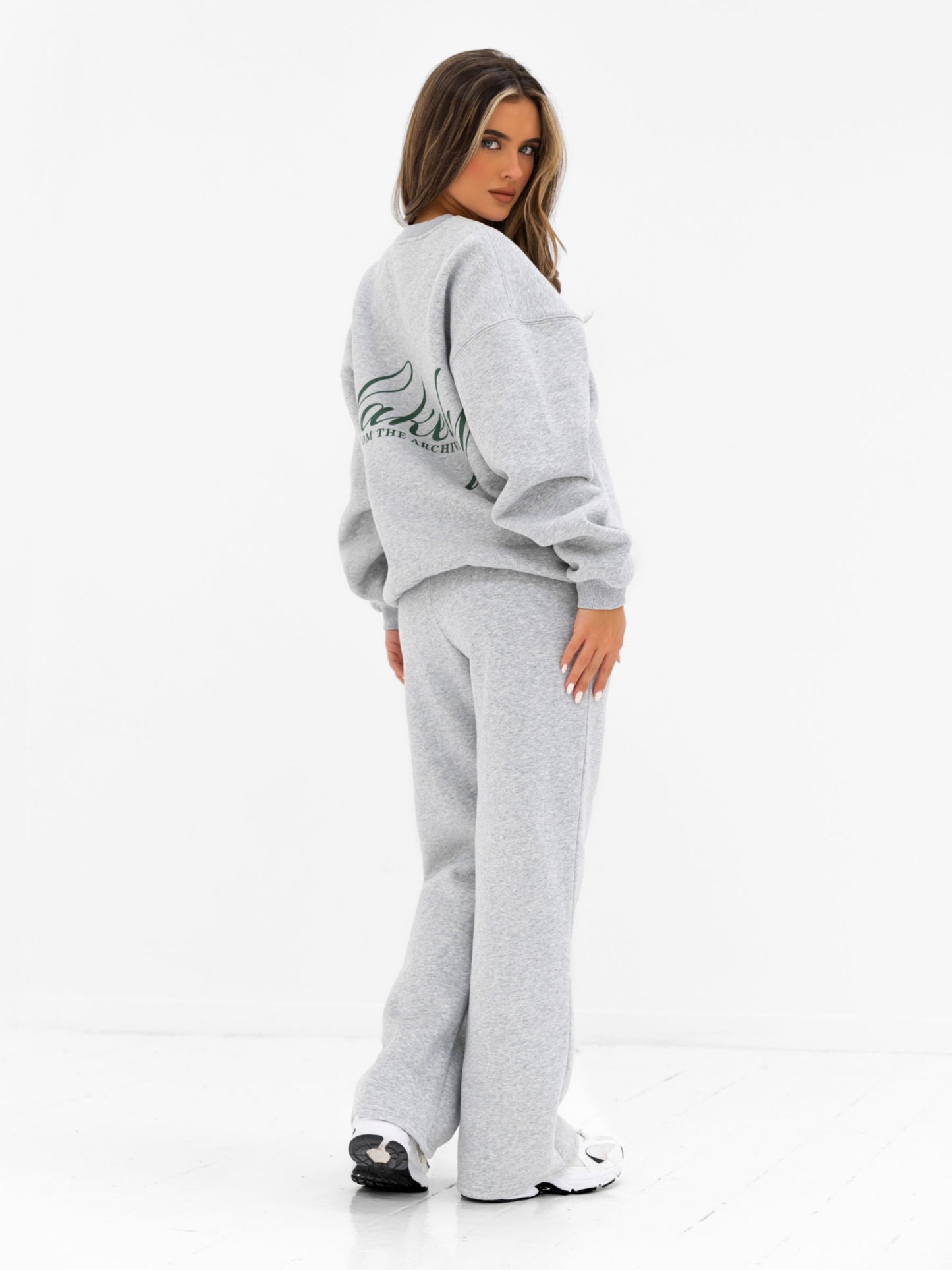 Georgia Wide Leg Sweatpants - Marl Grey