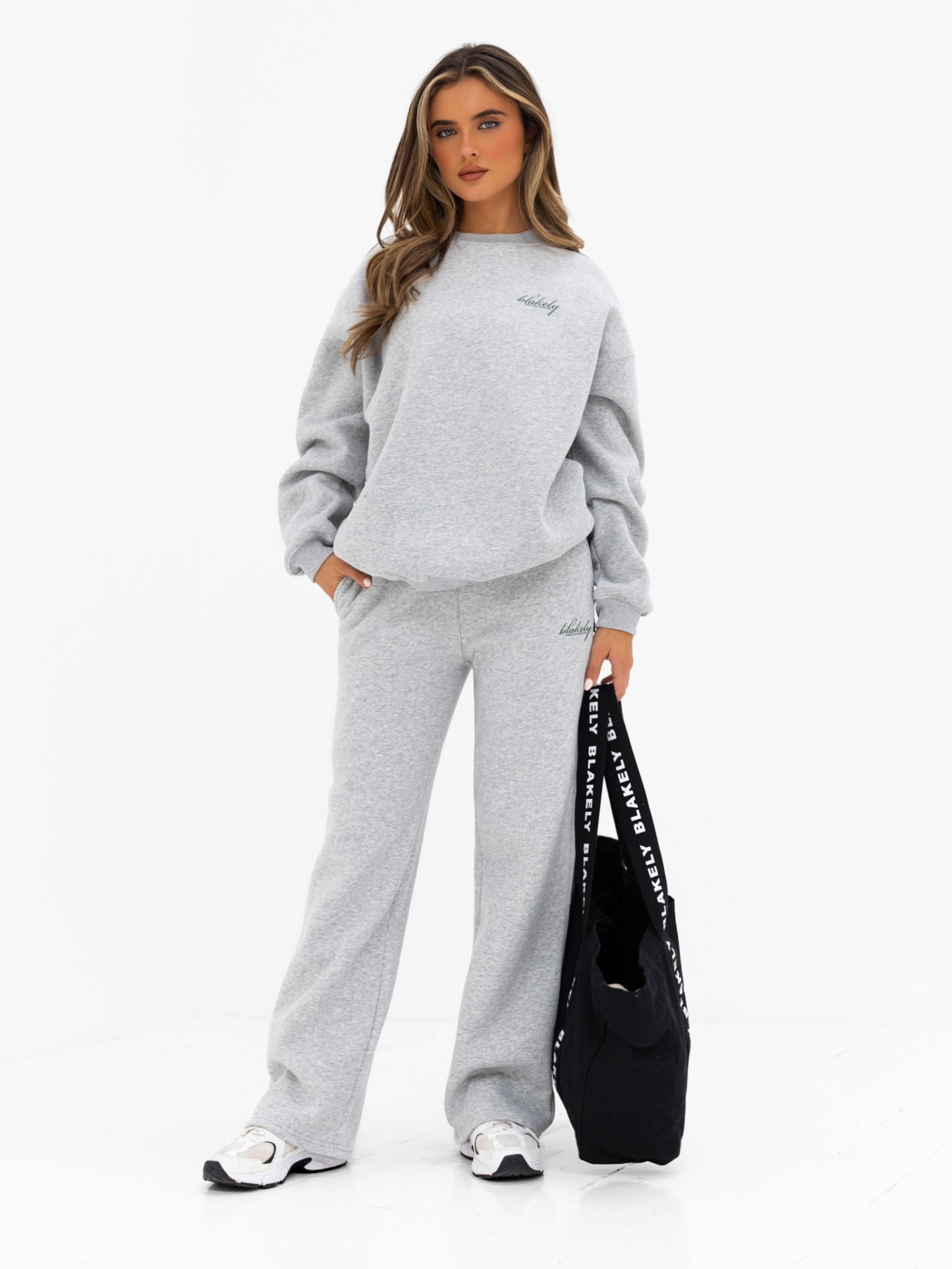 Georgia Wide Leg Sweatpants - Marl Grey