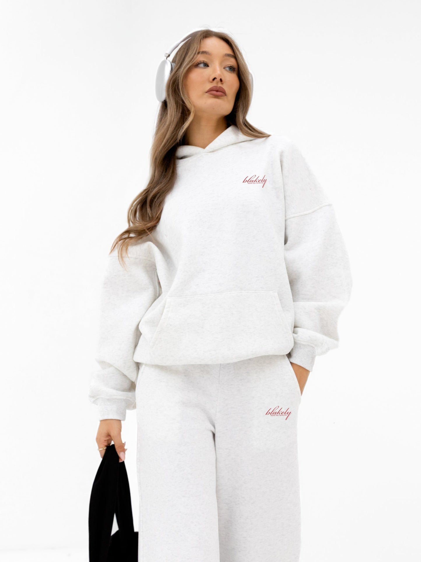Georgia Wide Leg Sweatpants - Marl White