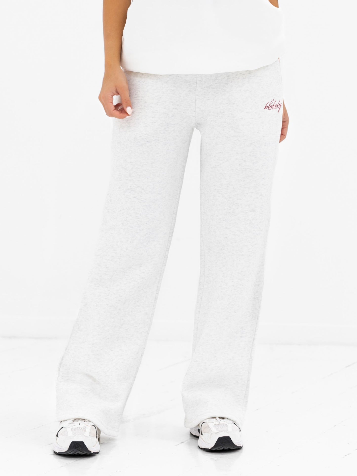 Georgia Wide Leg Sweatpants - Marl White