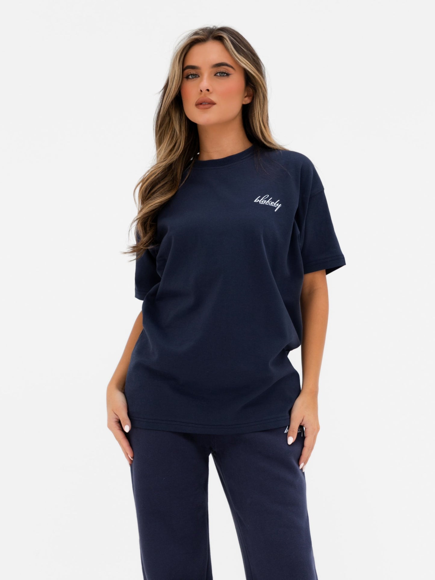 Georgia Wide Leg Sweatpants - True Navy