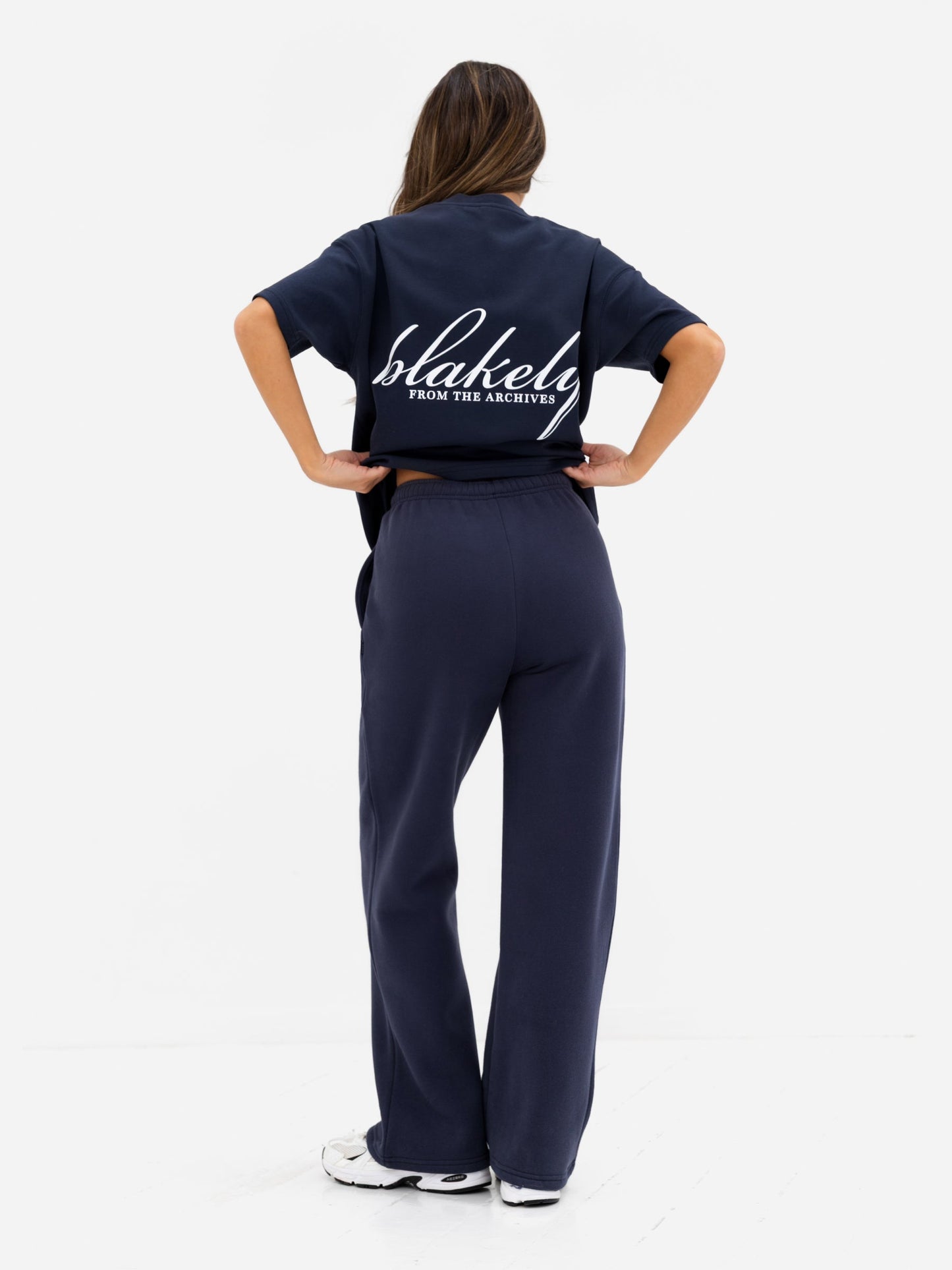 Georgia Wide Leg Sweatpants - True Navy
