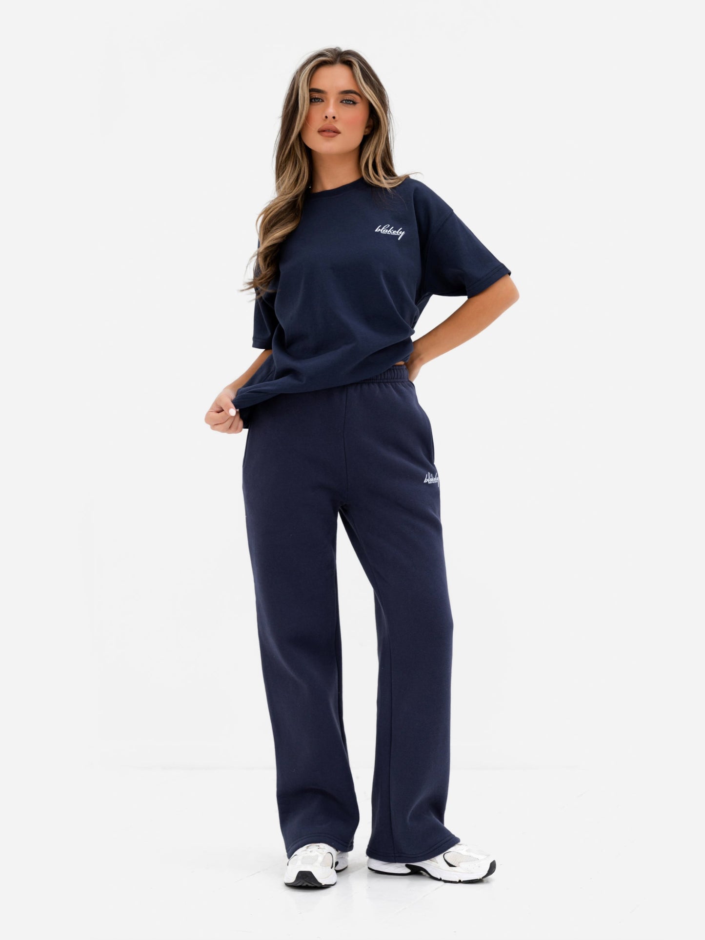 Georgia Wide Leg Sweatpants - True Navy