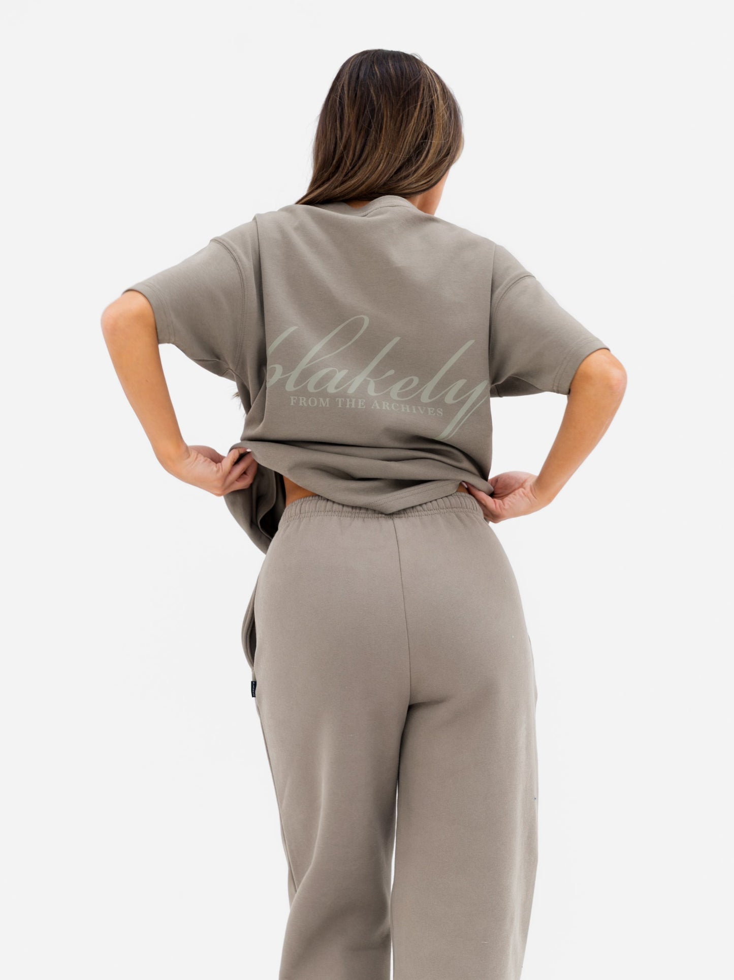 Georgia Wide Leg Sweatpants - Safari Green