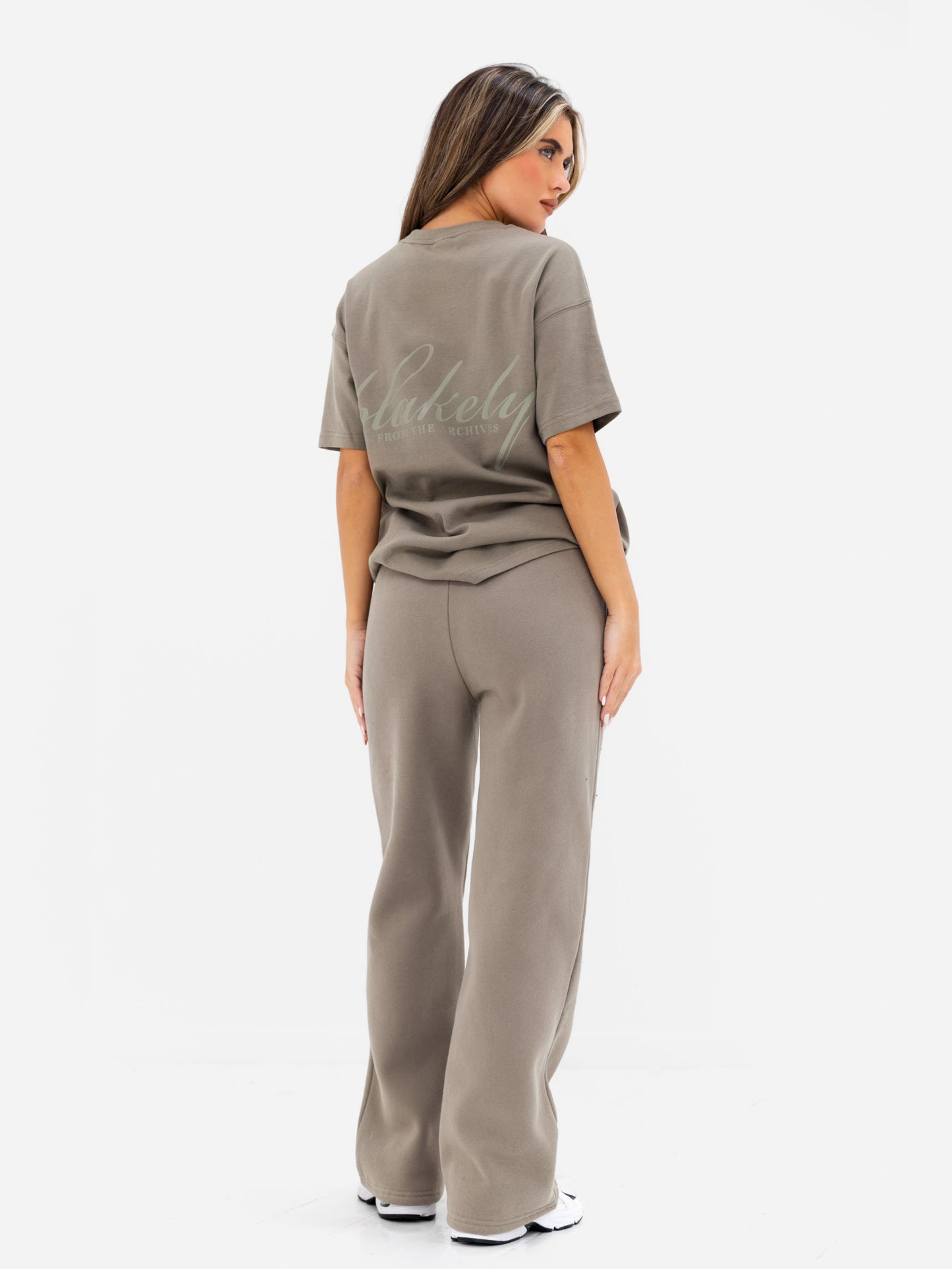 Georgia Wide Leg Sweatpants - Safari Green