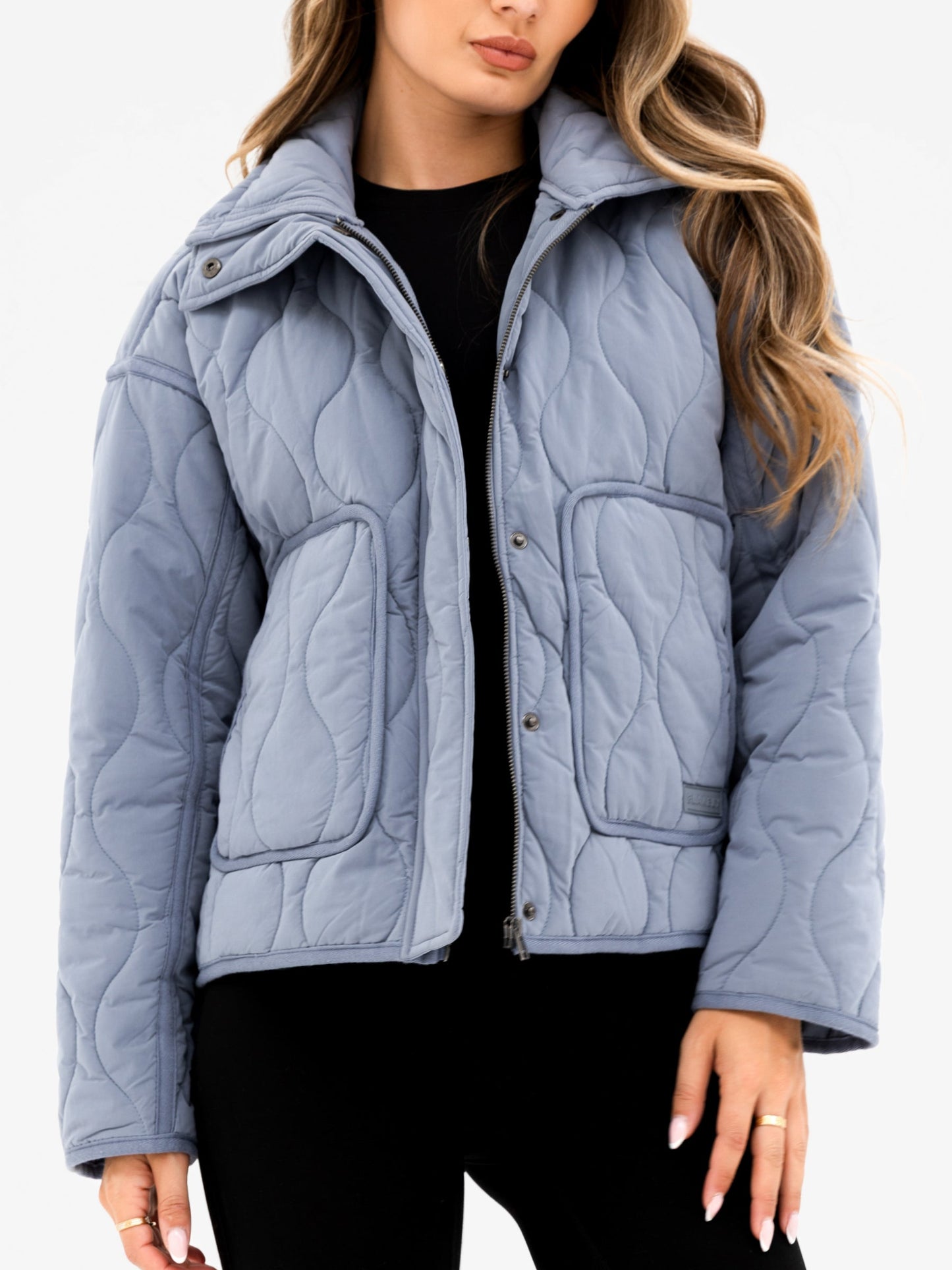 Ariana Quilted Jacket - Dusty Blue