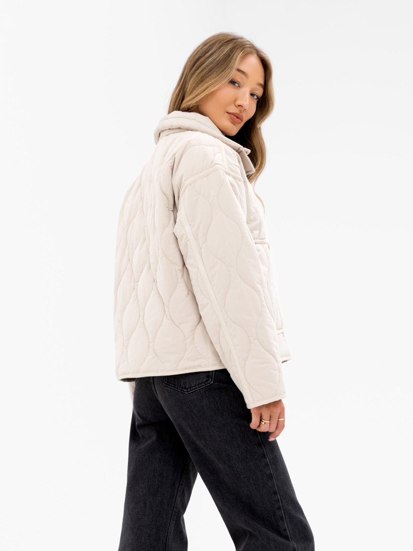 Ariana Quilted Jacket - Chalk