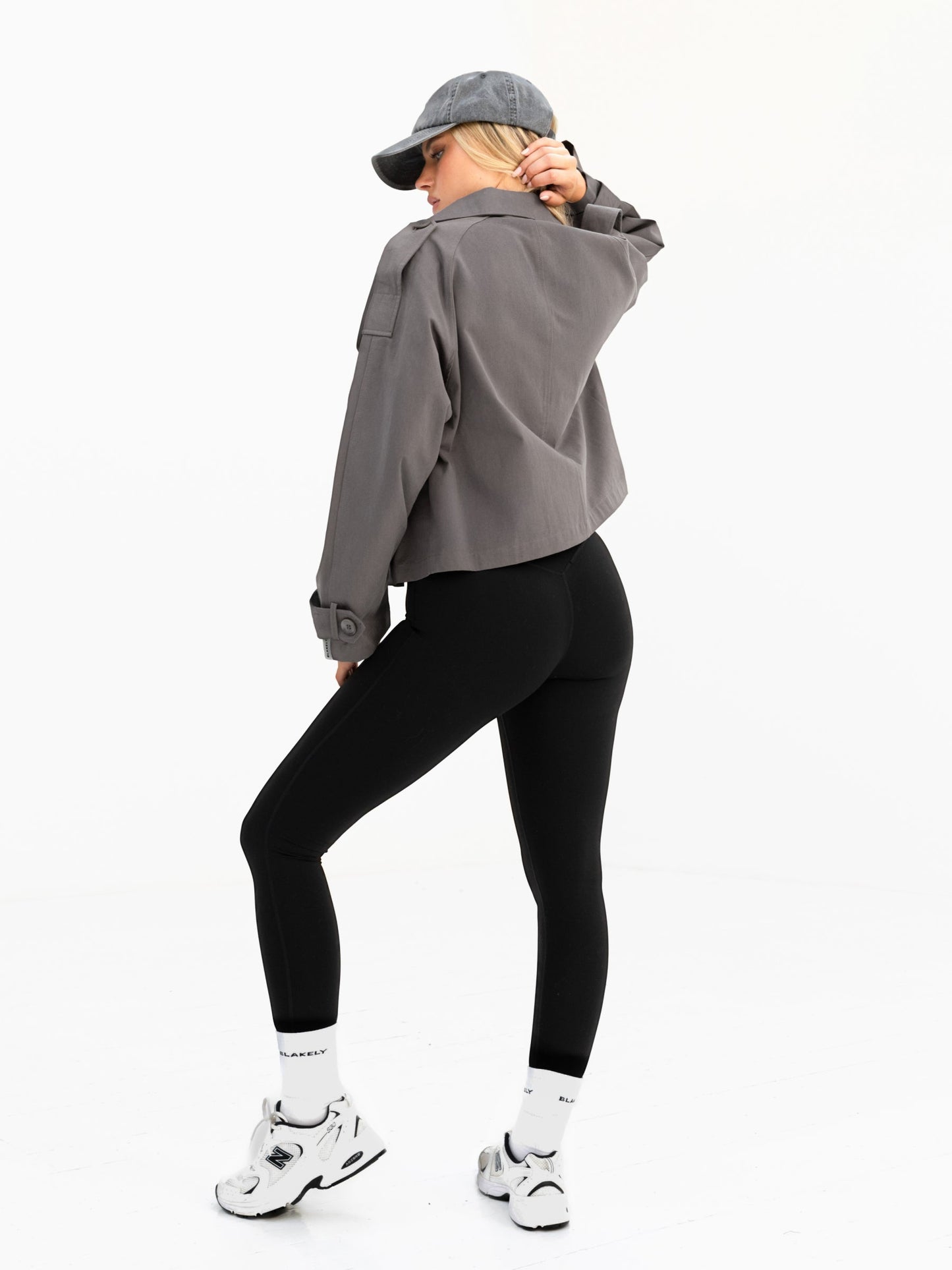 Amara Short Trench Coat - Grey