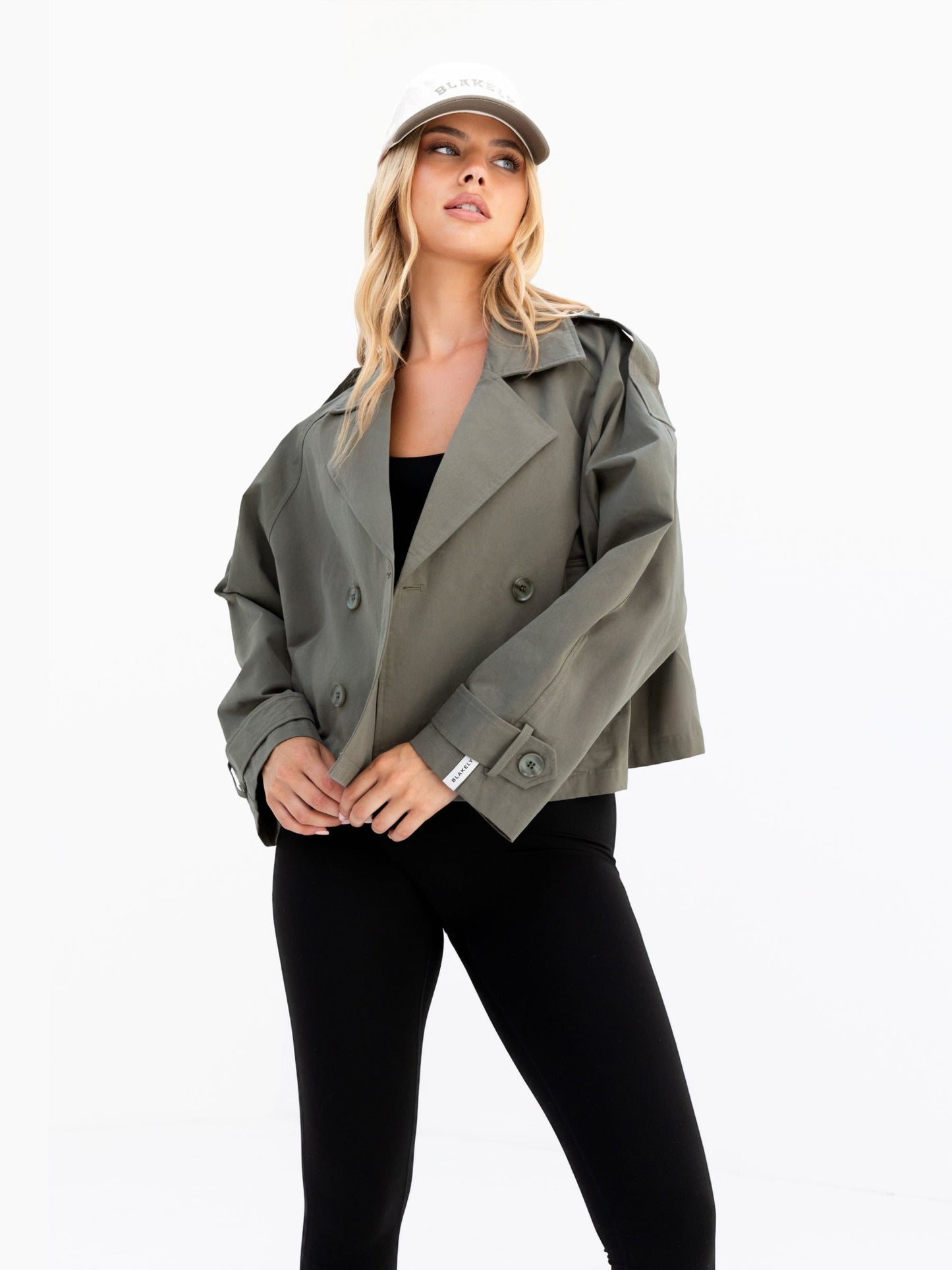 Amara Short Trench Coat - Hunter Green