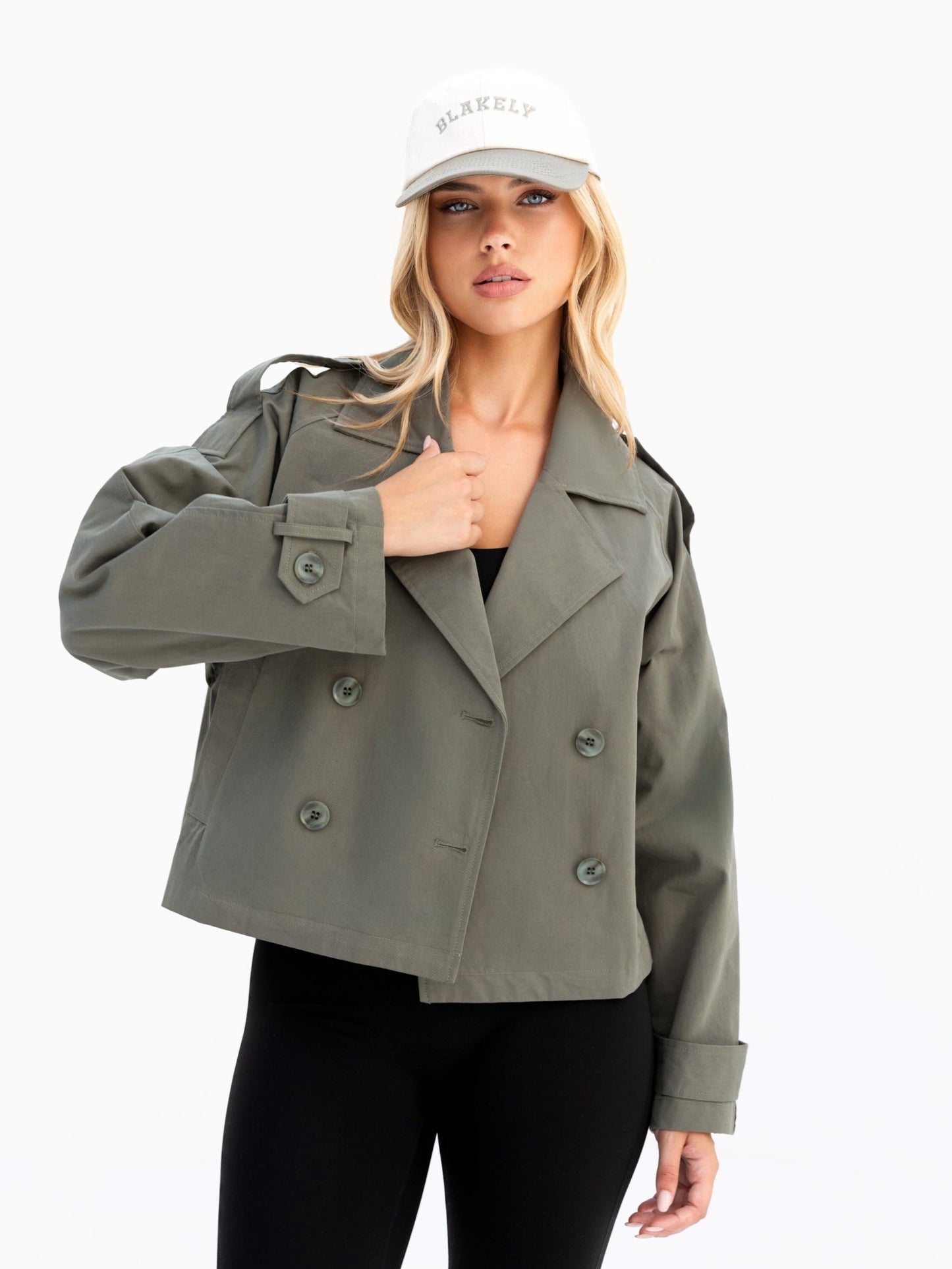 Amara Short Trench Coat - Hunter Green