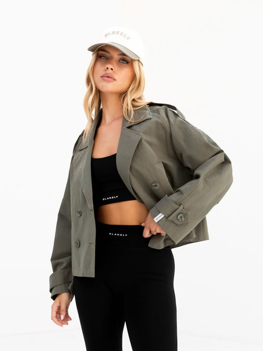 Amara Short Trench Coat - Hunter Green