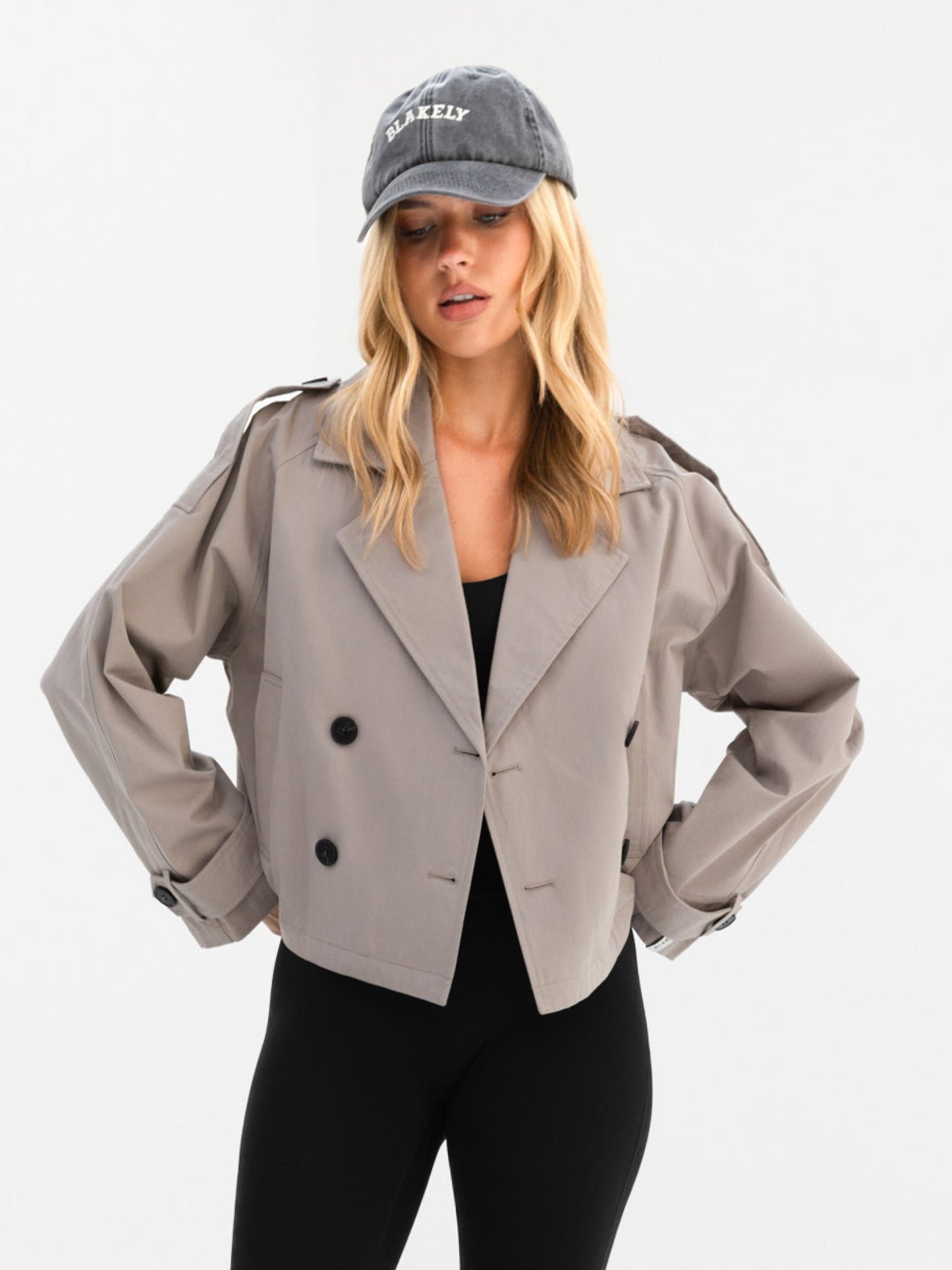 Amara Short Trench Coat - Stone