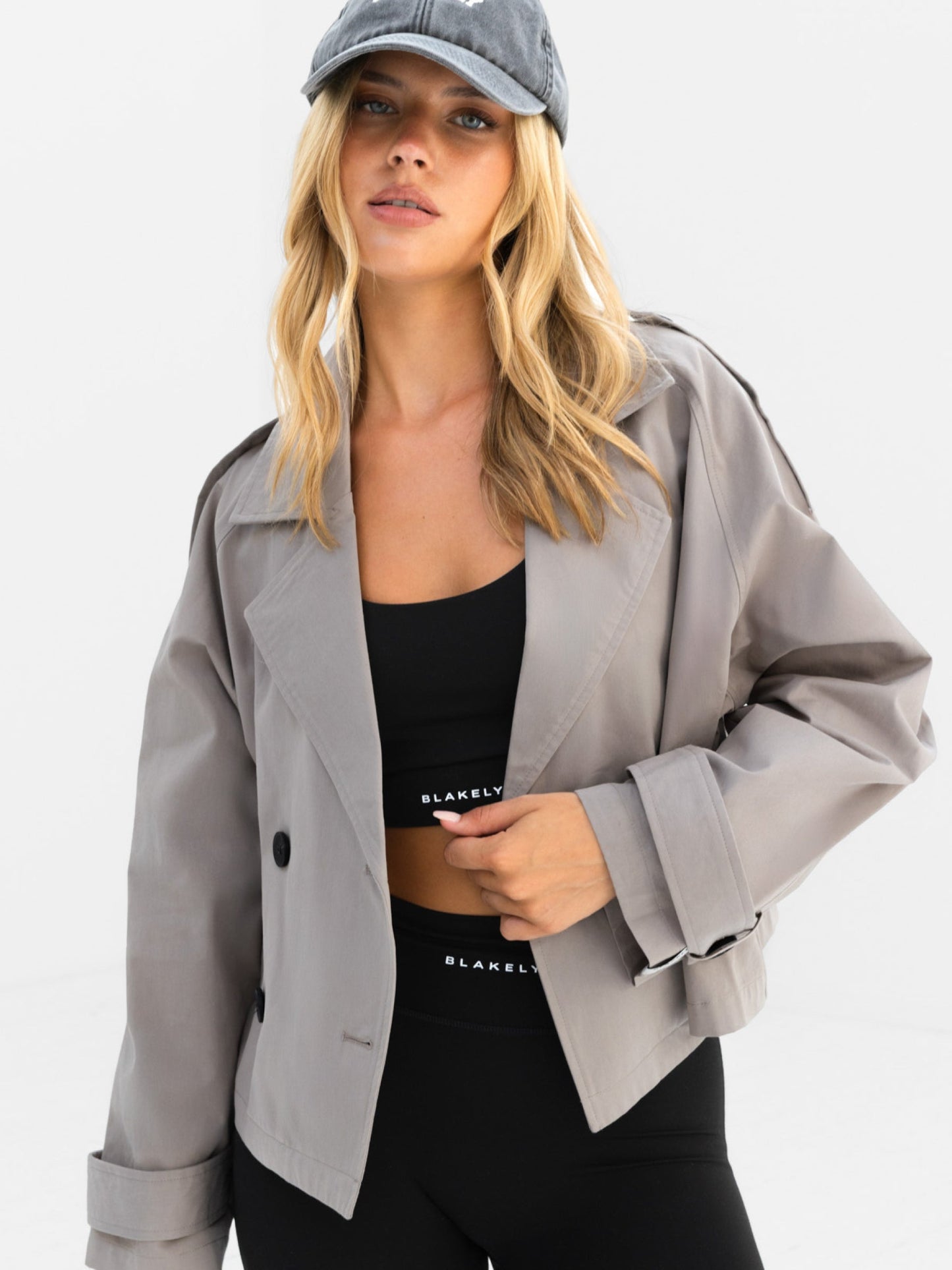 Amara Short Trench Coat - Stone