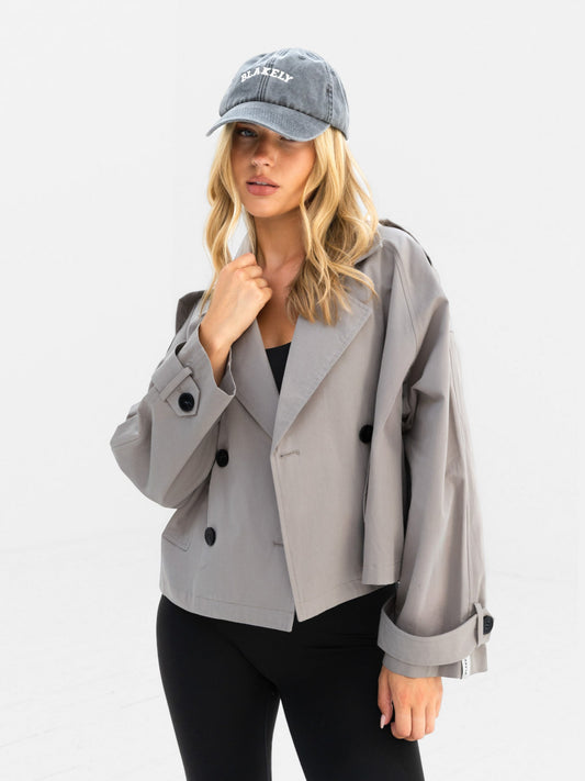 Amara Short Trench Coat - Stone