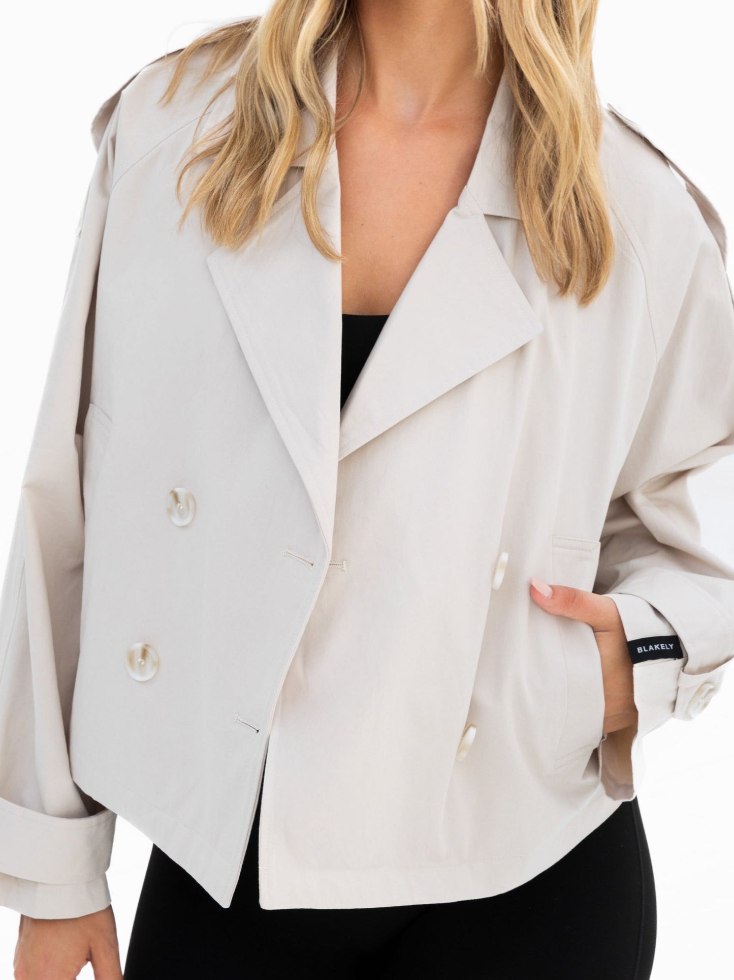 Amara Short Trench Coat - Off White