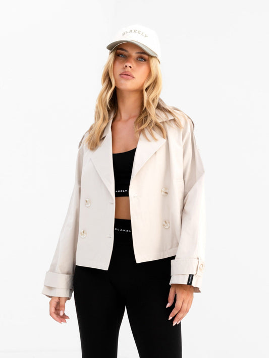 Amara Short Trench Coat - Off White