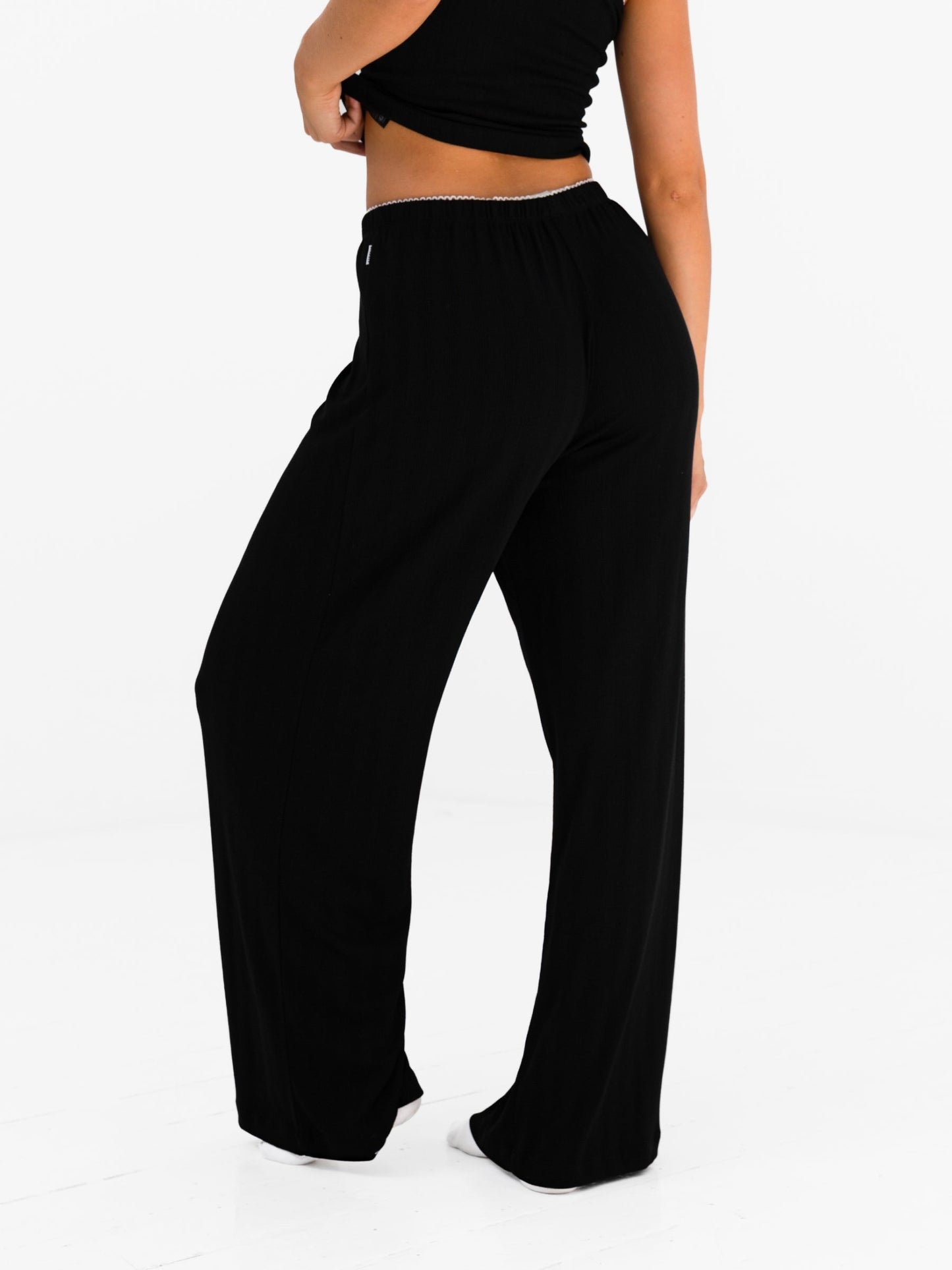 Aria Pointelle Trousers - Black