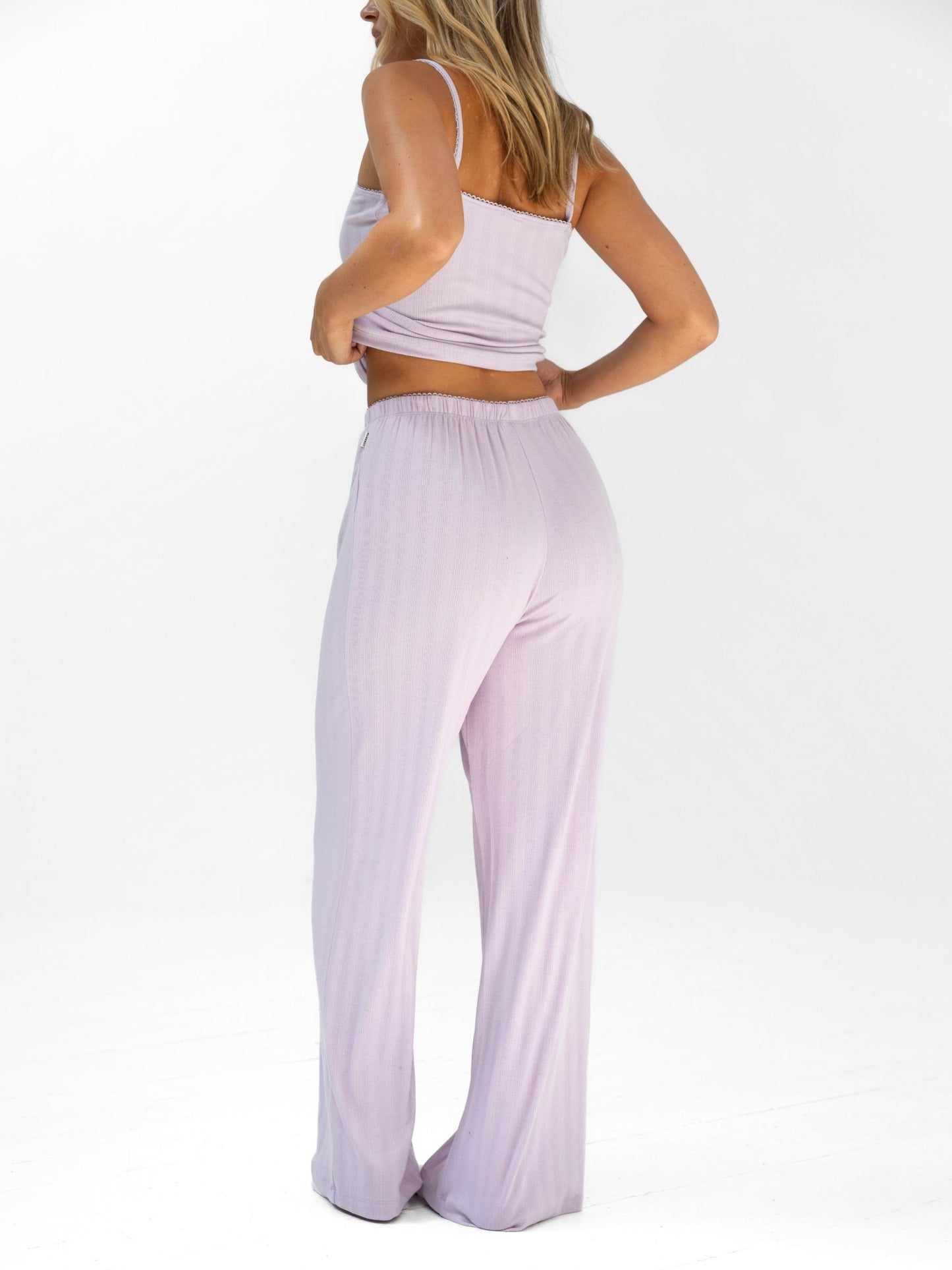 Aria Pointelle Trousers - Pastel Purple