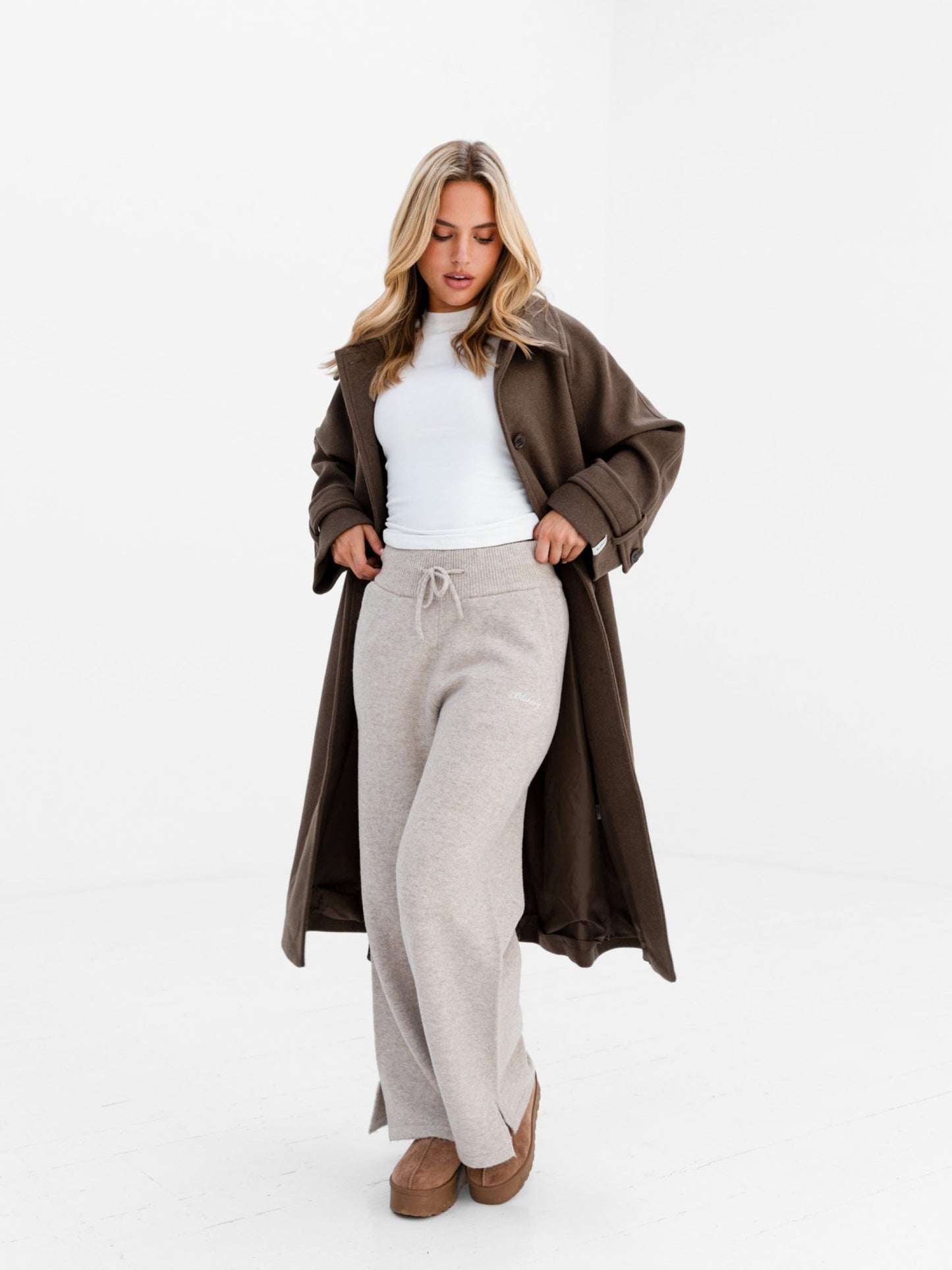 Madalyn Longline Coat - Brown