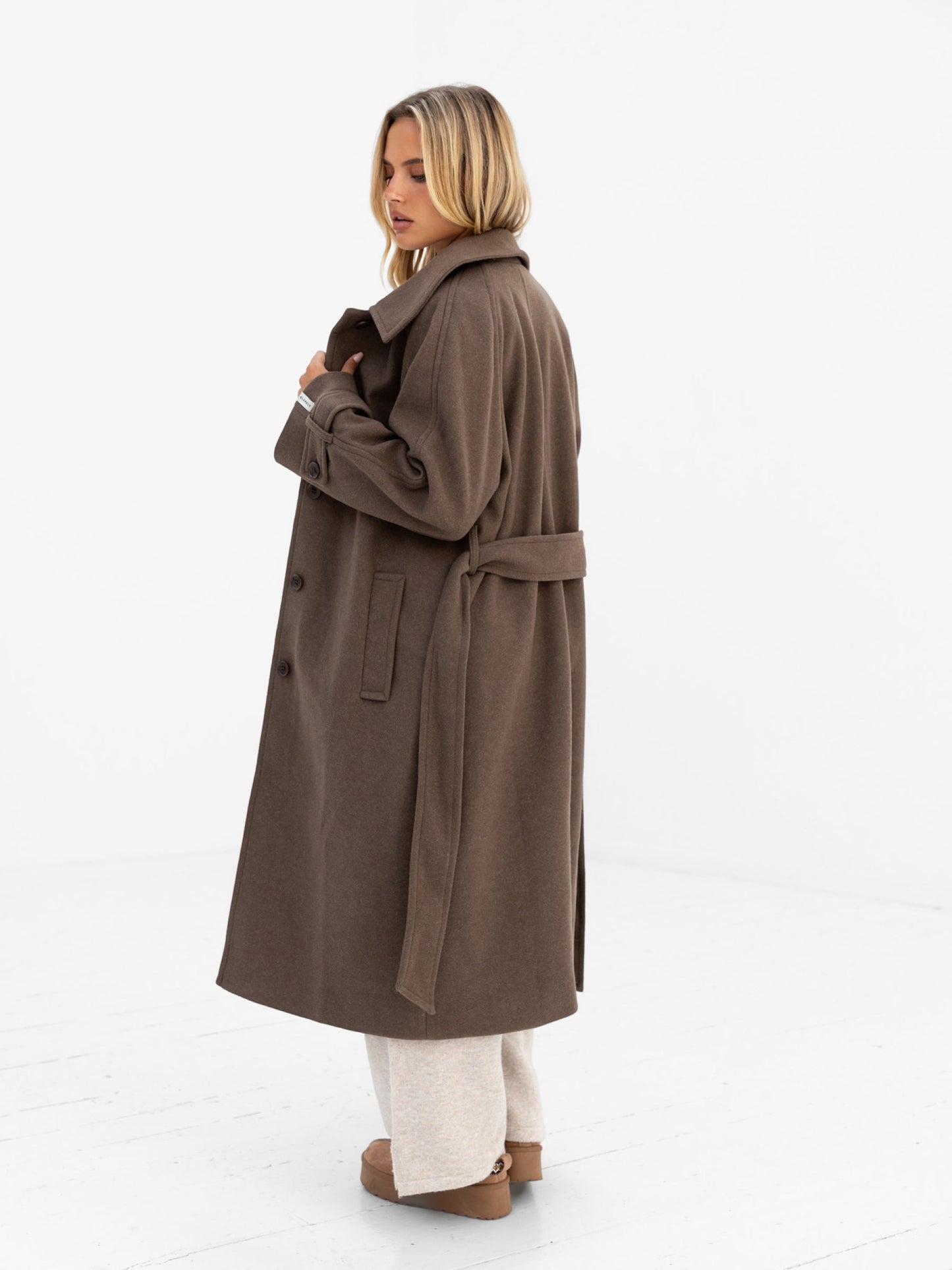 Madalyn Longline Coat - Brown