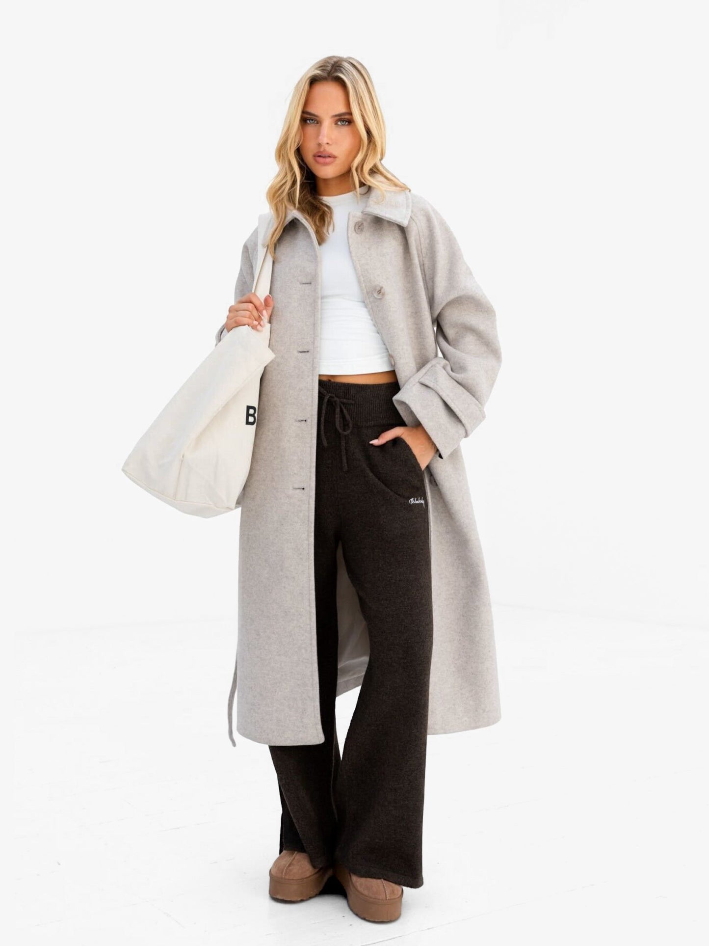 Madalyn Longline Coat - Light Grey