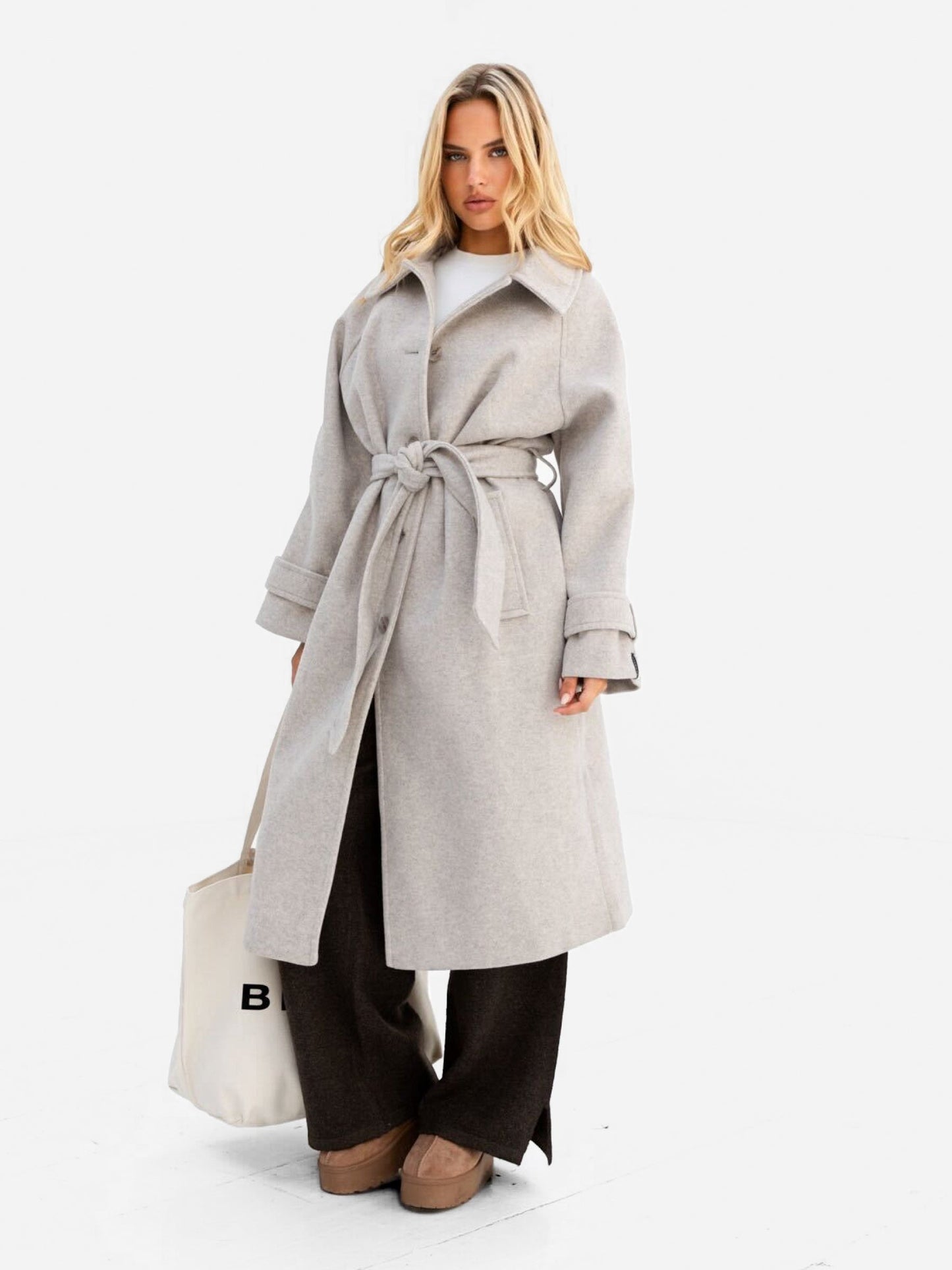 Madalyn Longline Coat - Light Grey