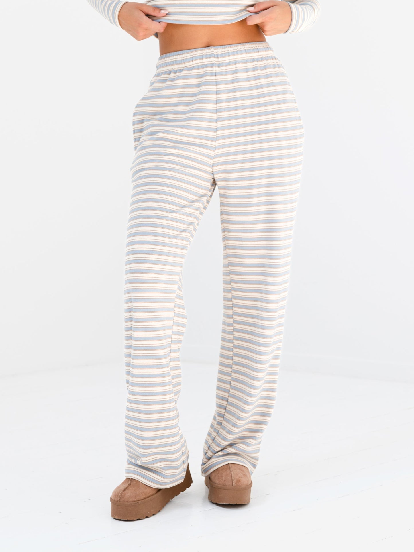 Sadie Stripe Trousers - Baby Blue Stripe