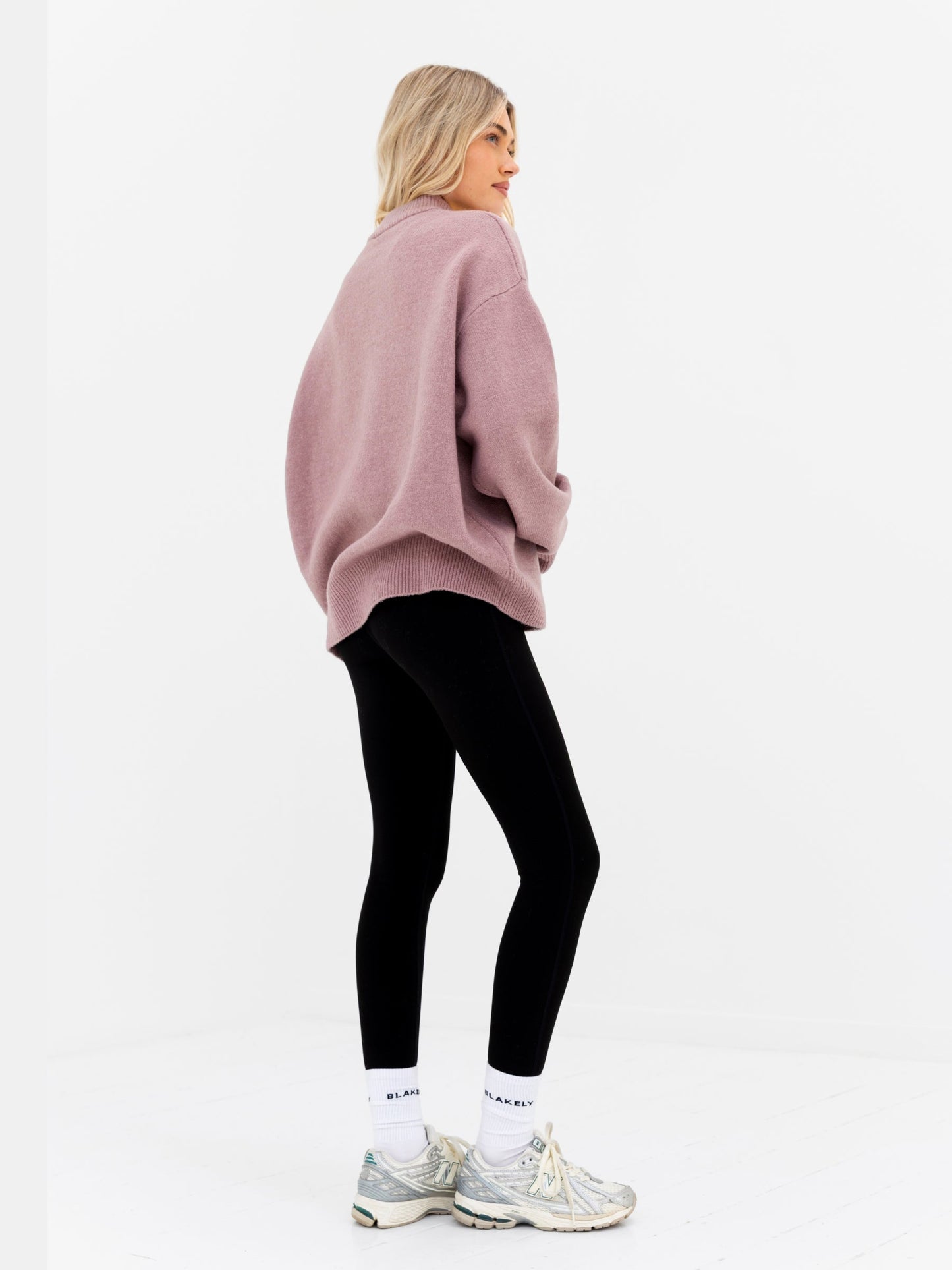 Oversized Knitted Sweater - Dusty Pink