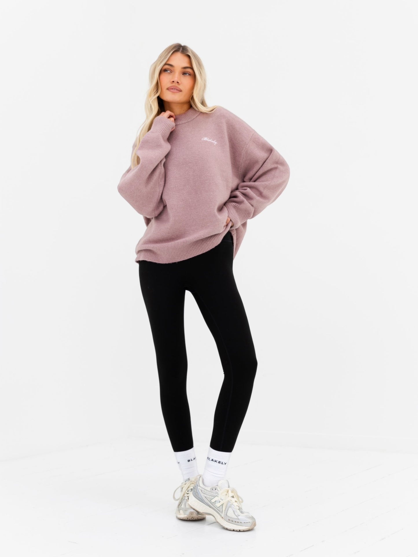 Oversized Knitted Sweater - Dusty Pink