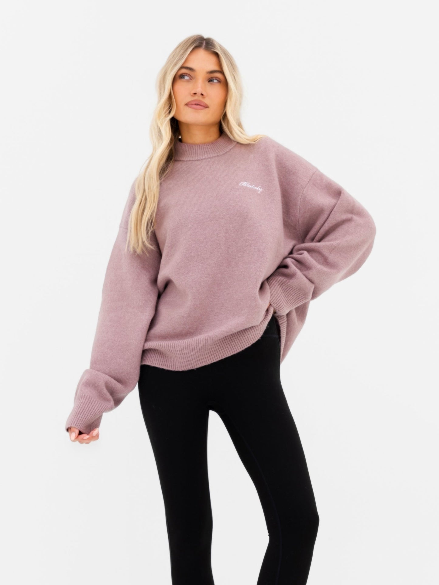 Oversized Knitted Sweater - Dusty Pink