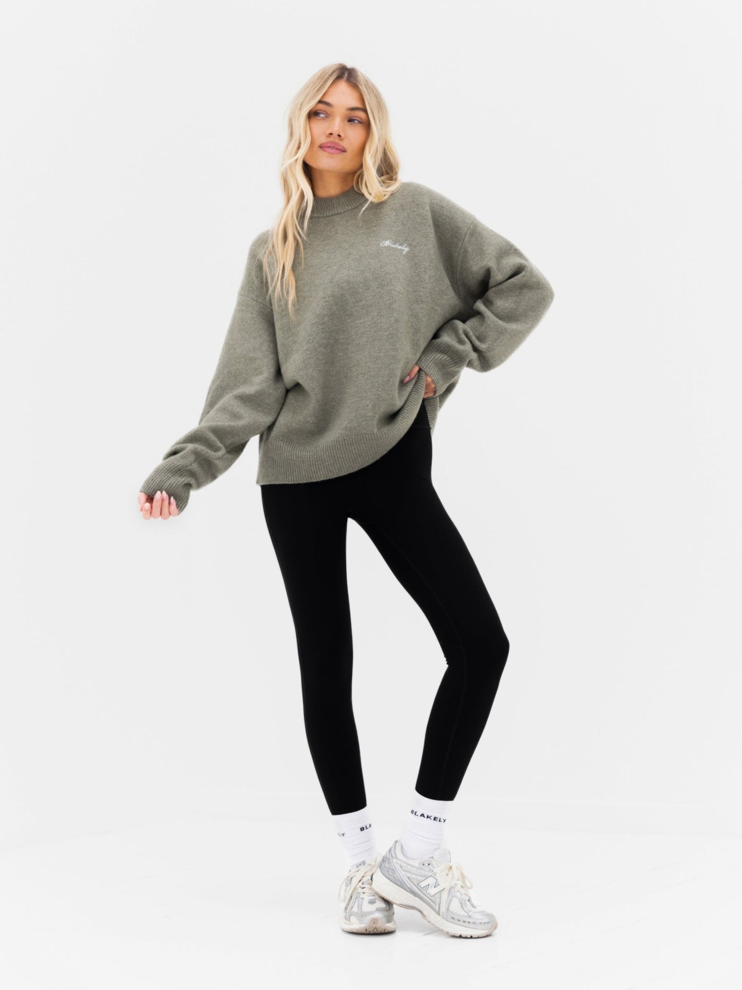 Oversized Knitted Sweater - Safari Green