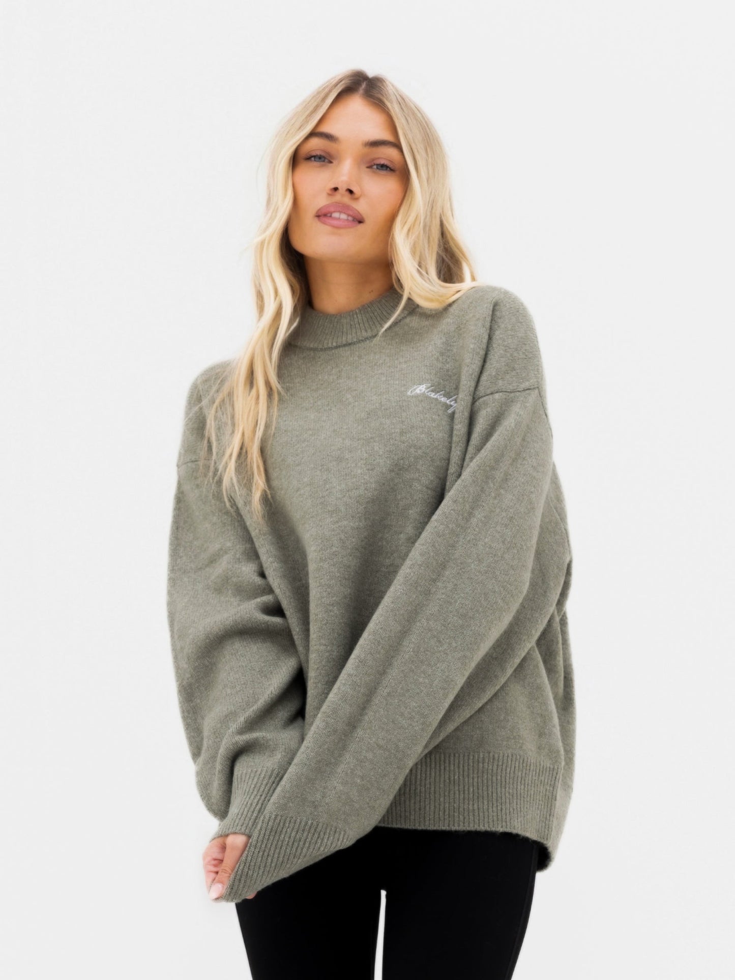 Oversized Knitted Sweater - Safari Green