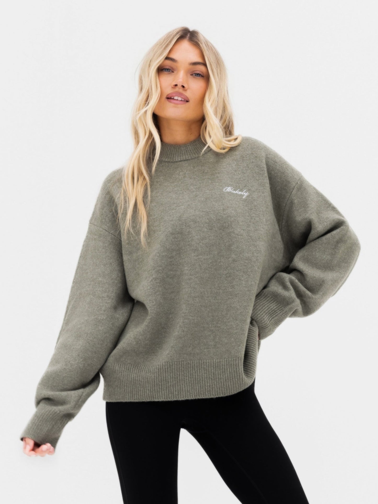 Oversized Knitted Sweater - Safari Green