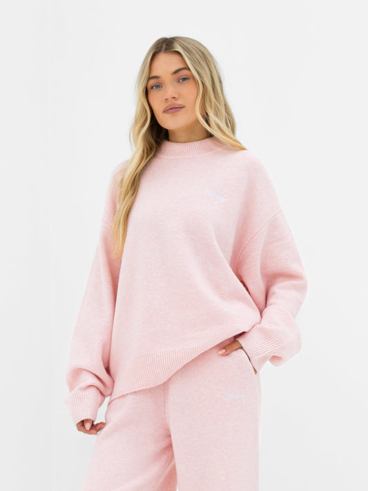 Oversized Knitted Sweater - Marshmallow Pink