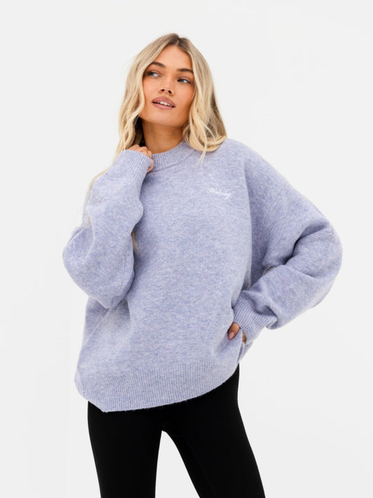 Oversized Knitted Sweater - Lilac