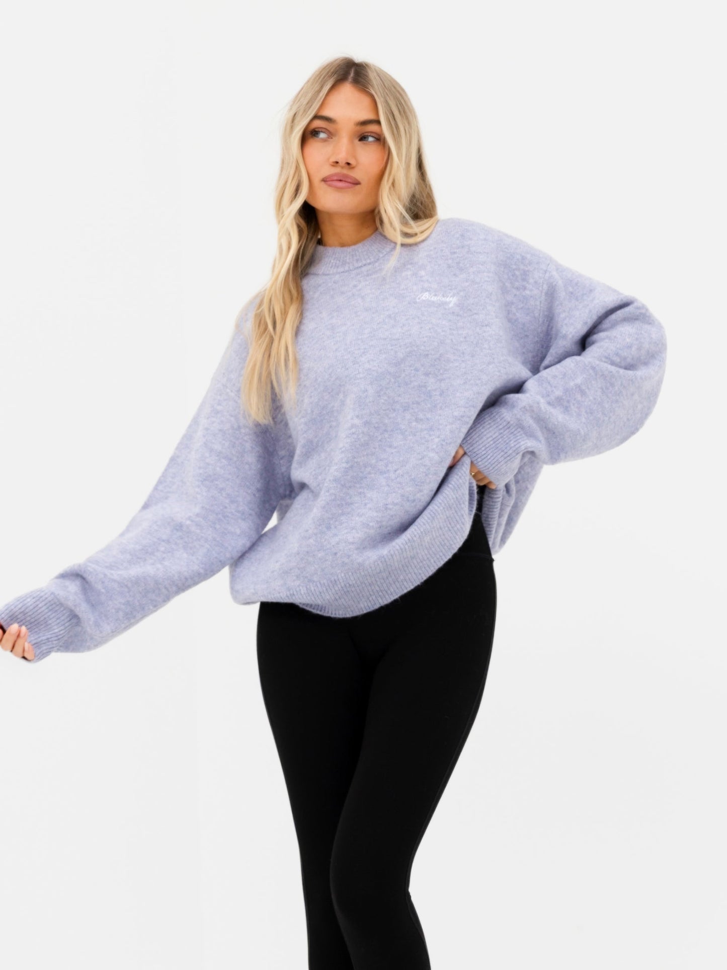 Oversized Knitted Sweater - Lilac