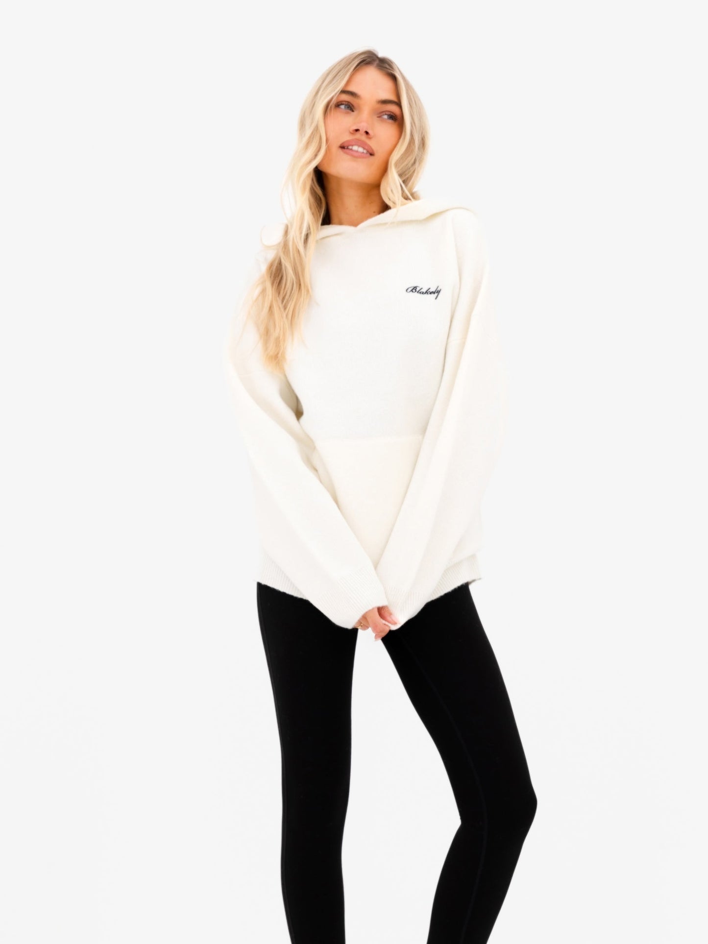 Oversized Knitted Hoodie - Cream