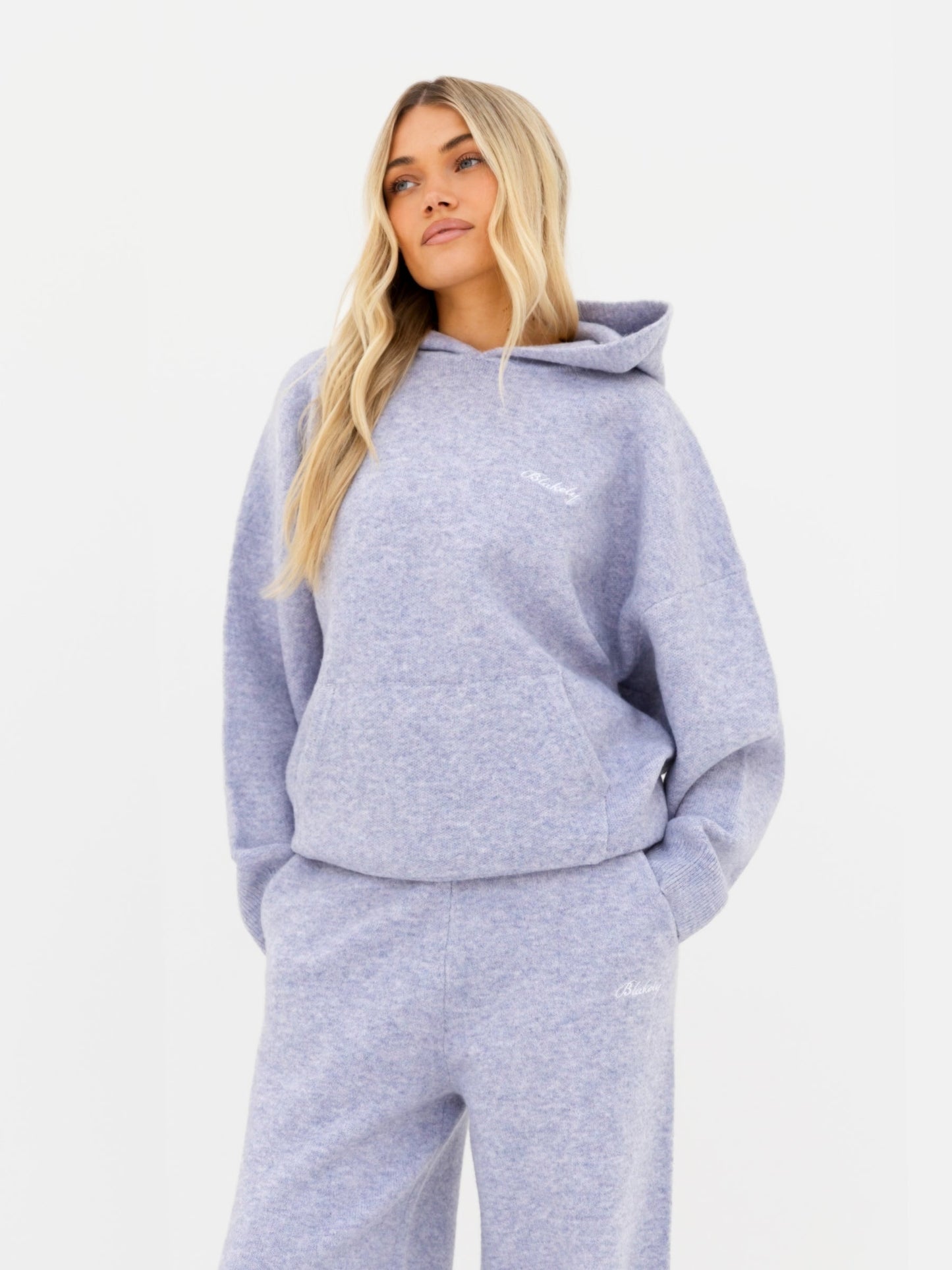 Oversized Knitted Hoodie - Lilac