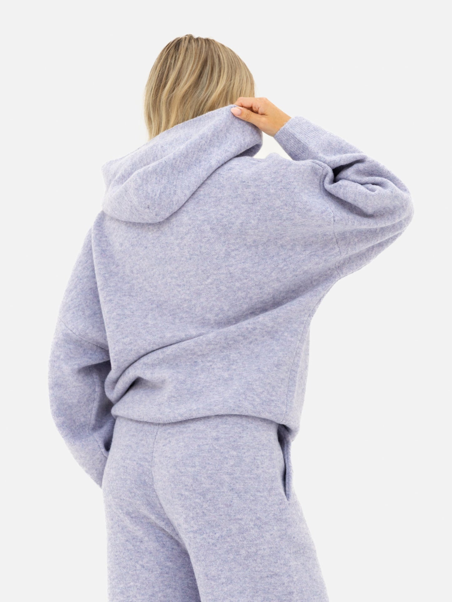 Oversized Knitted Hoodie - Lilac