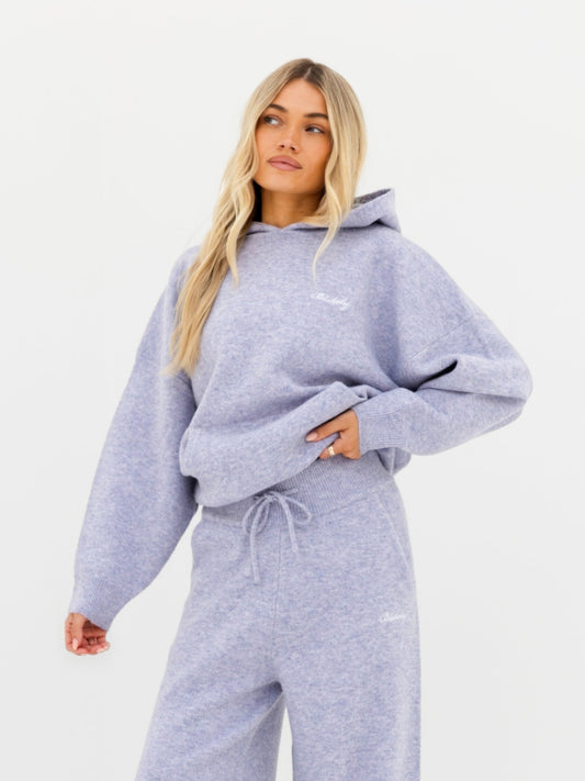 Oversized Knitted Hoodie - Lilac