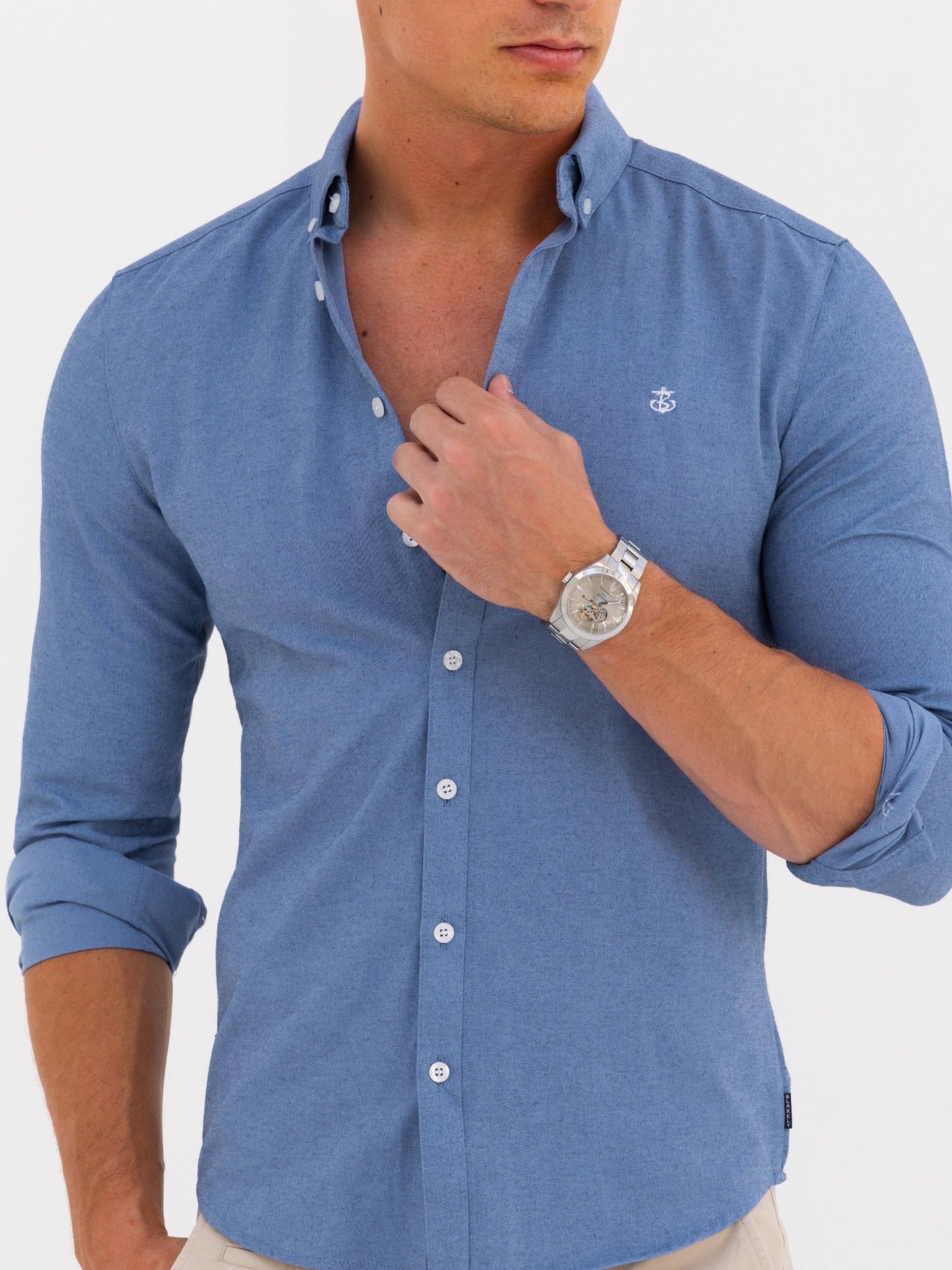Dallas Long Sleeve Shirt - Denim Blue